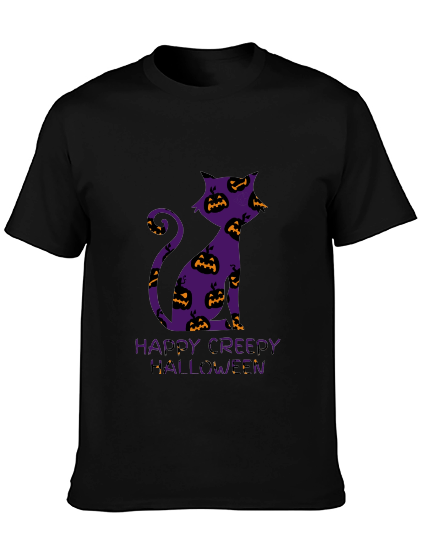 Halloween Cat T-Shirt - Happy Creepy Halloween
