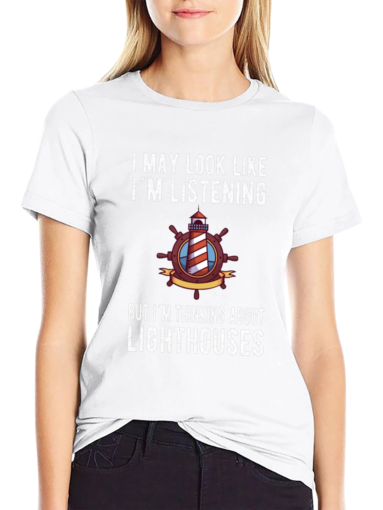 Lighthouse Humor T-Shirt: Im Thinking About Lighthouses