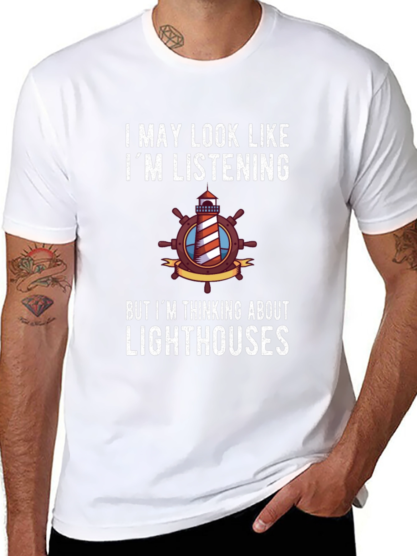 Lighthouse Humor T-Shirt: Im Thinking About Lighthouses