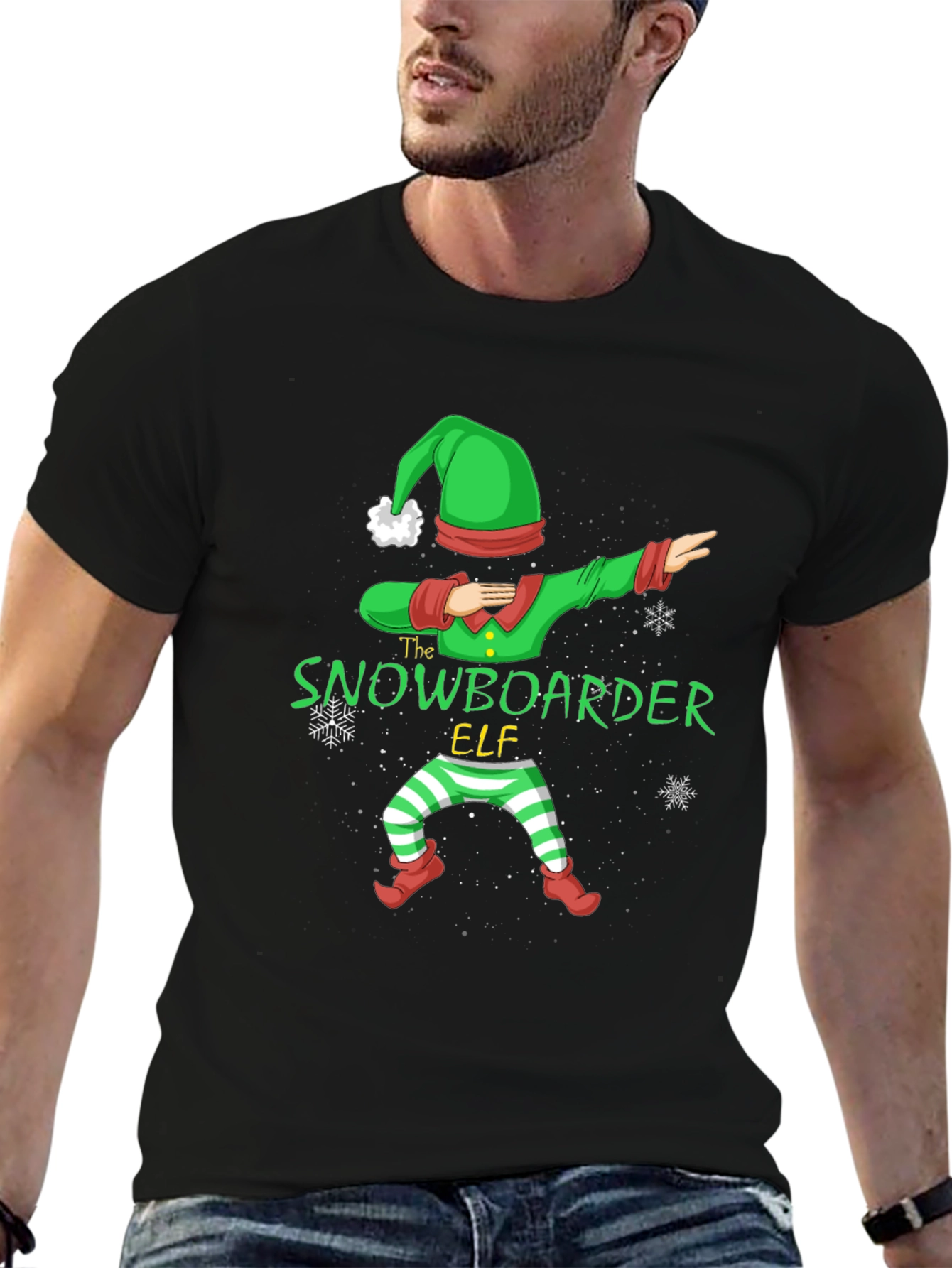 The Snowboarder Elf Graphic T-Shirt