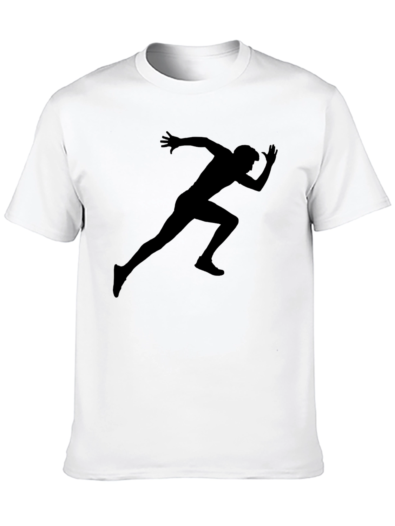 Mens Running Silhouette Graphic Tee - Black