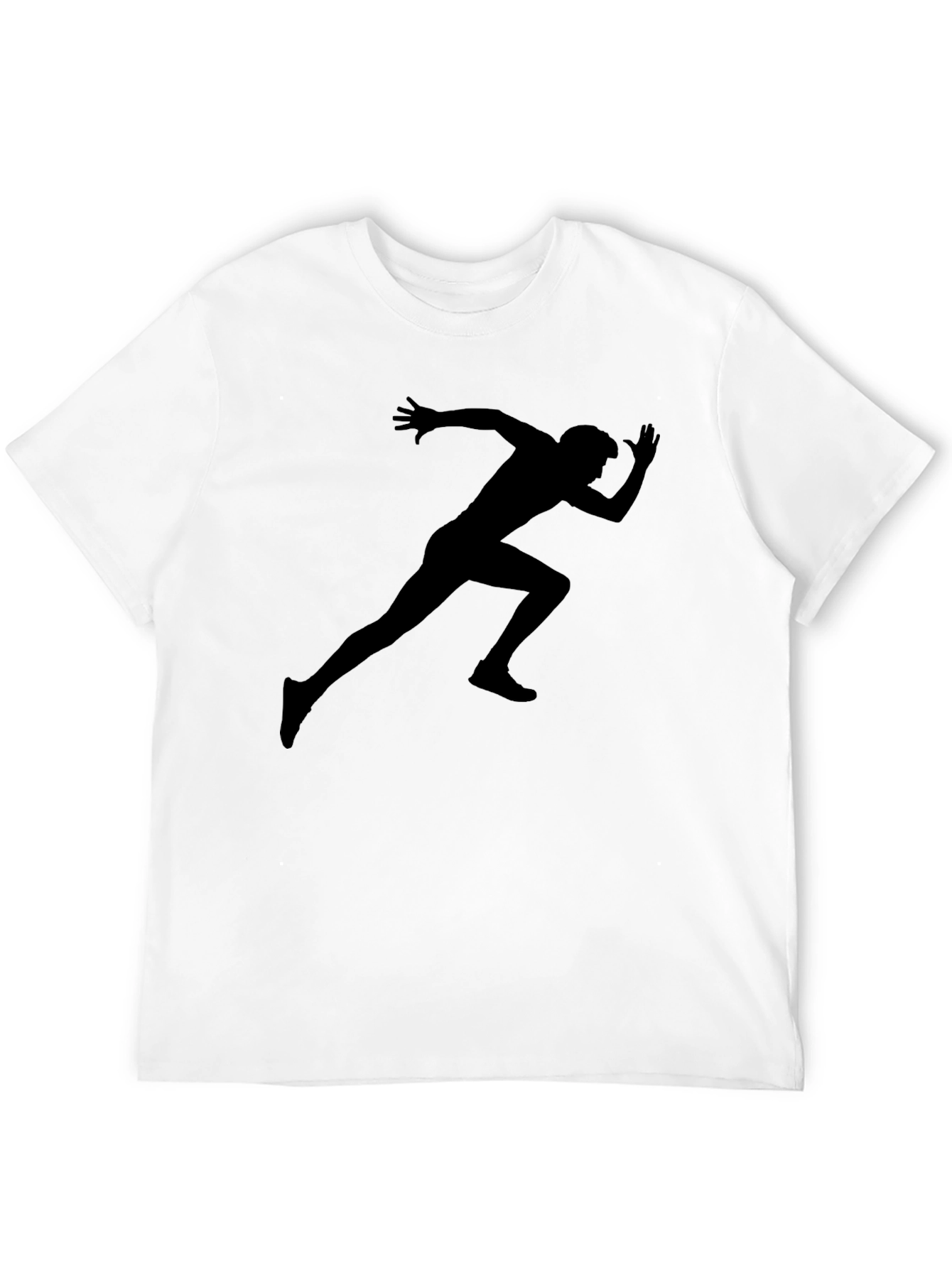 Mens Running Silhouette Graphic Tee - Black