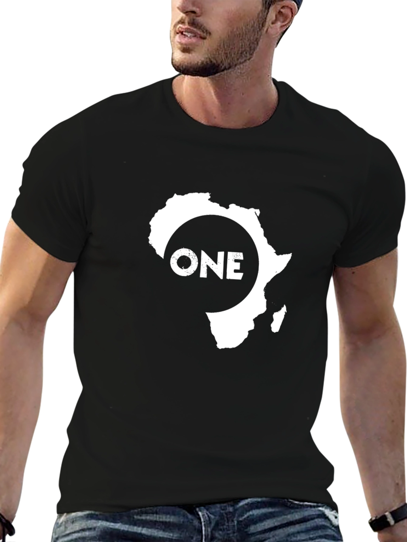 Africa ONE Graphic Tee - Stylish Black Cotton T-Shirt