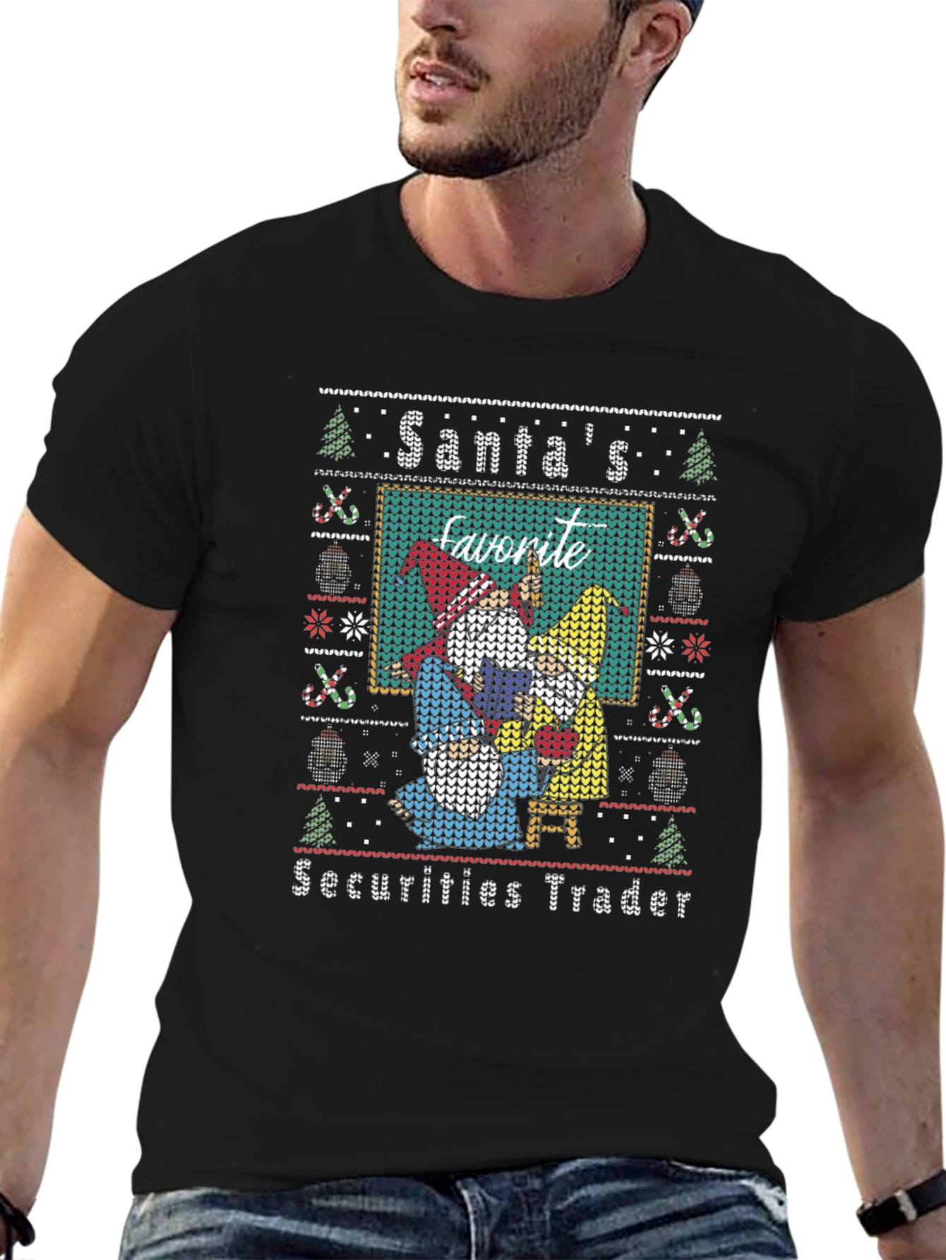 Santas Favorite Securities Trader Ugly Christmas Sweater T-Shirt