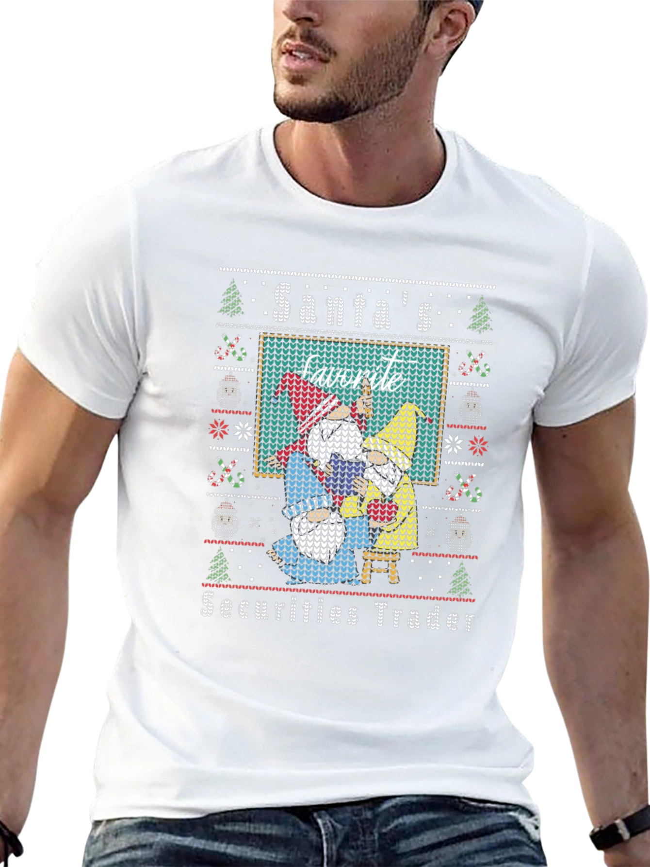 Santas Favorite Securities Trader Ugly Christmas Sweater T-Shirt