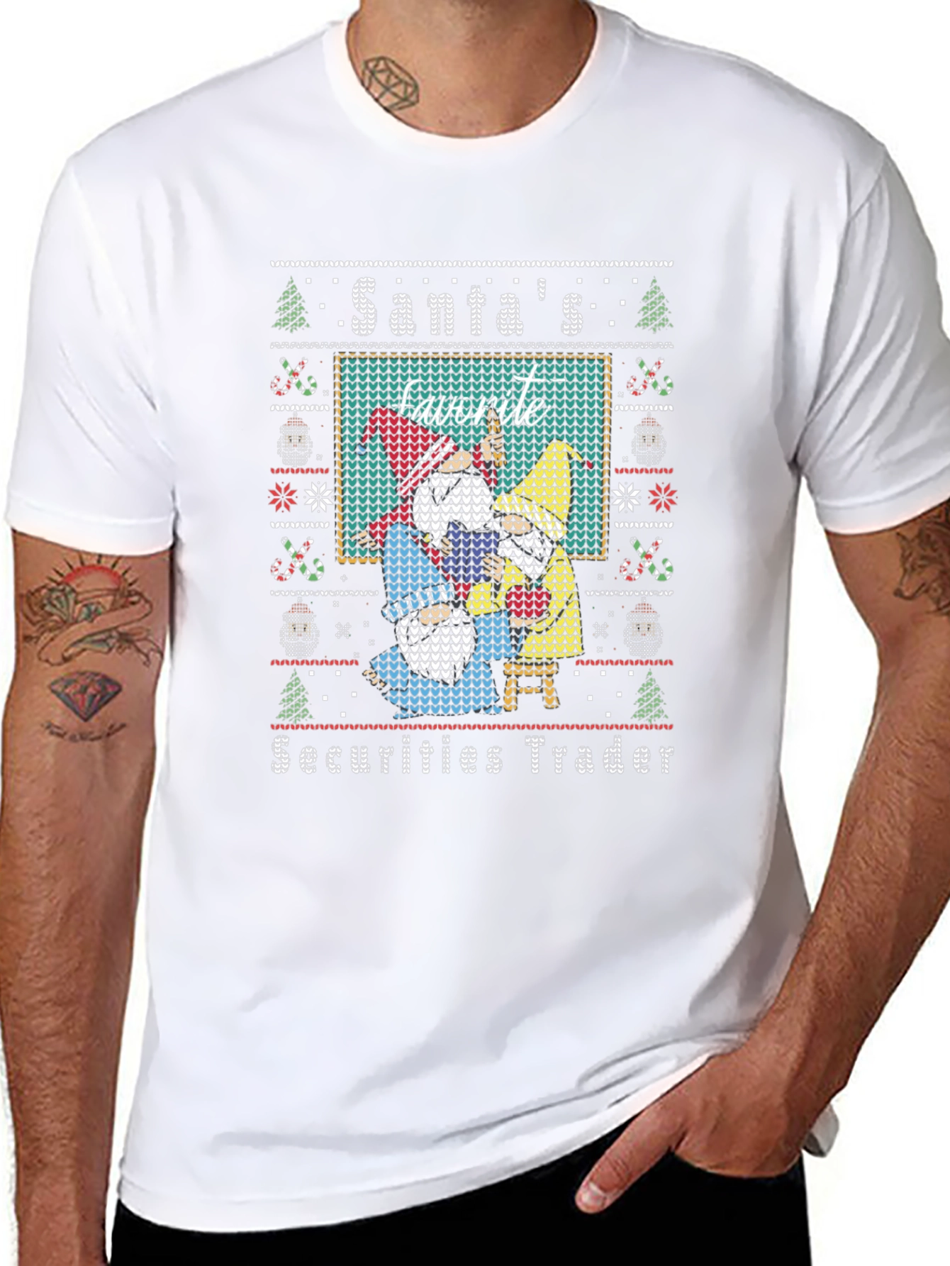 Santas Favorite Securities Trader Ugly Christmas Sweater T-Shirt