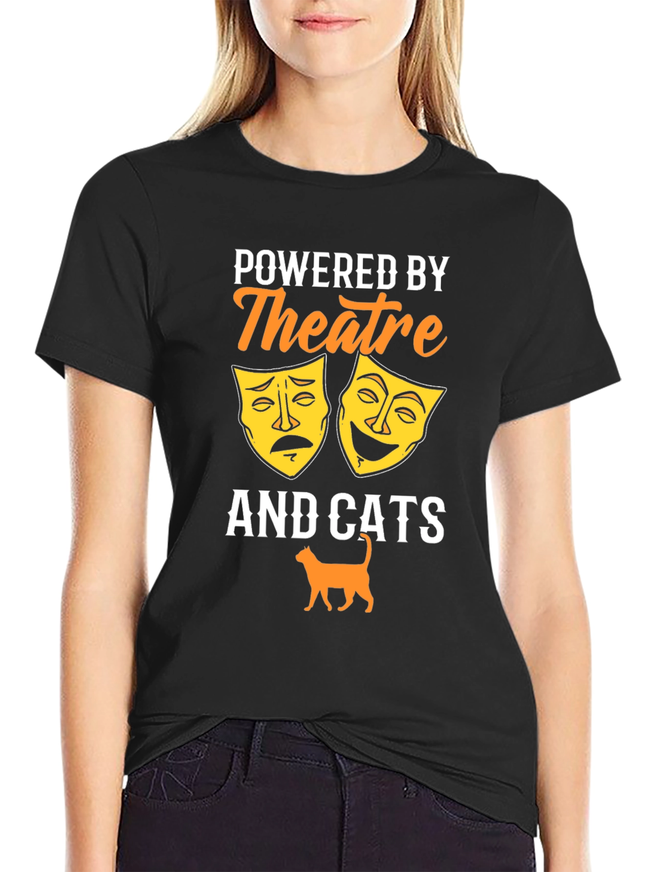 Theatre & Cats T-Shirt - Black Graphic Tee