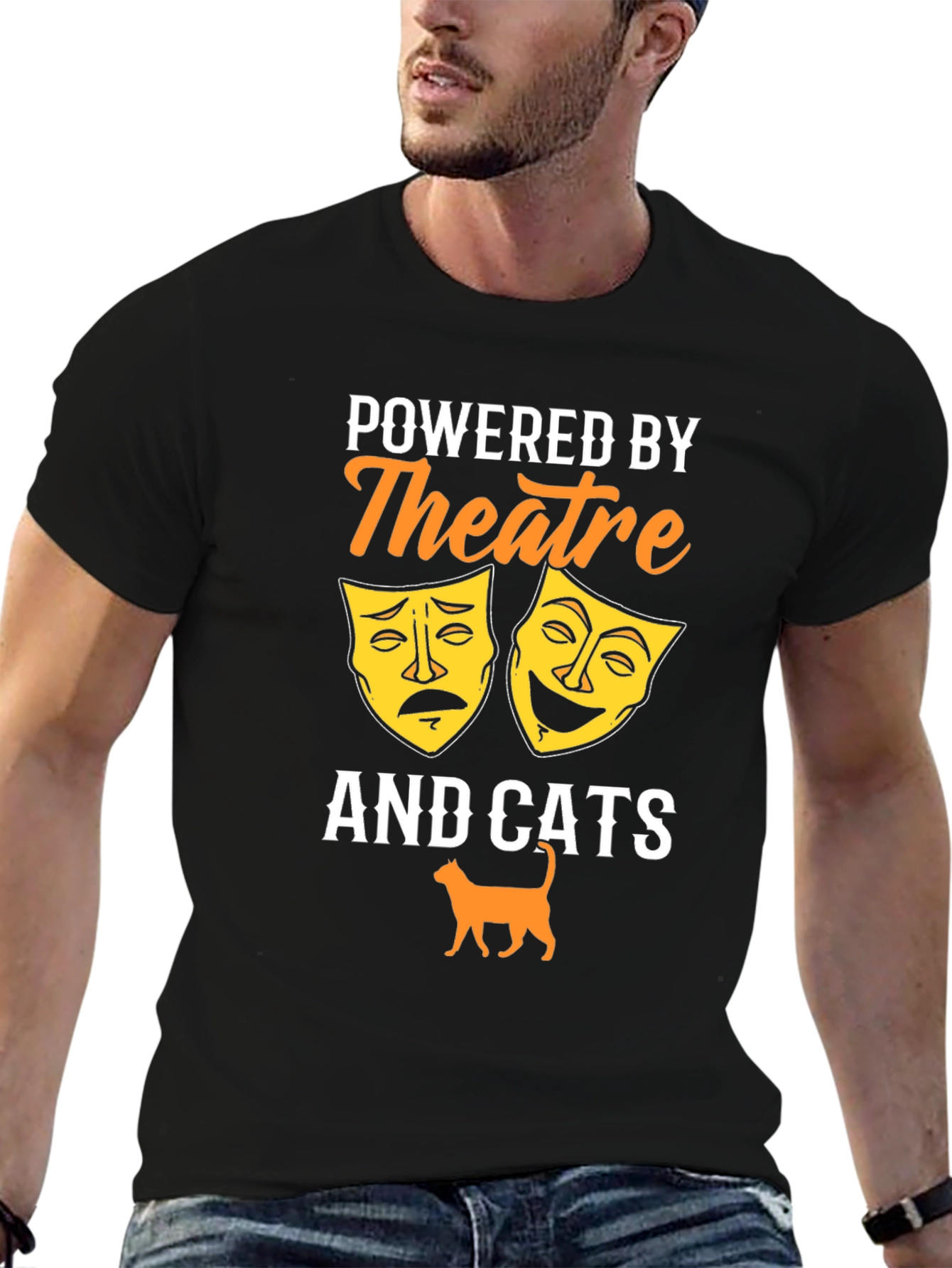 Theatre & Cats T-Shirt - Black Graphic Tee