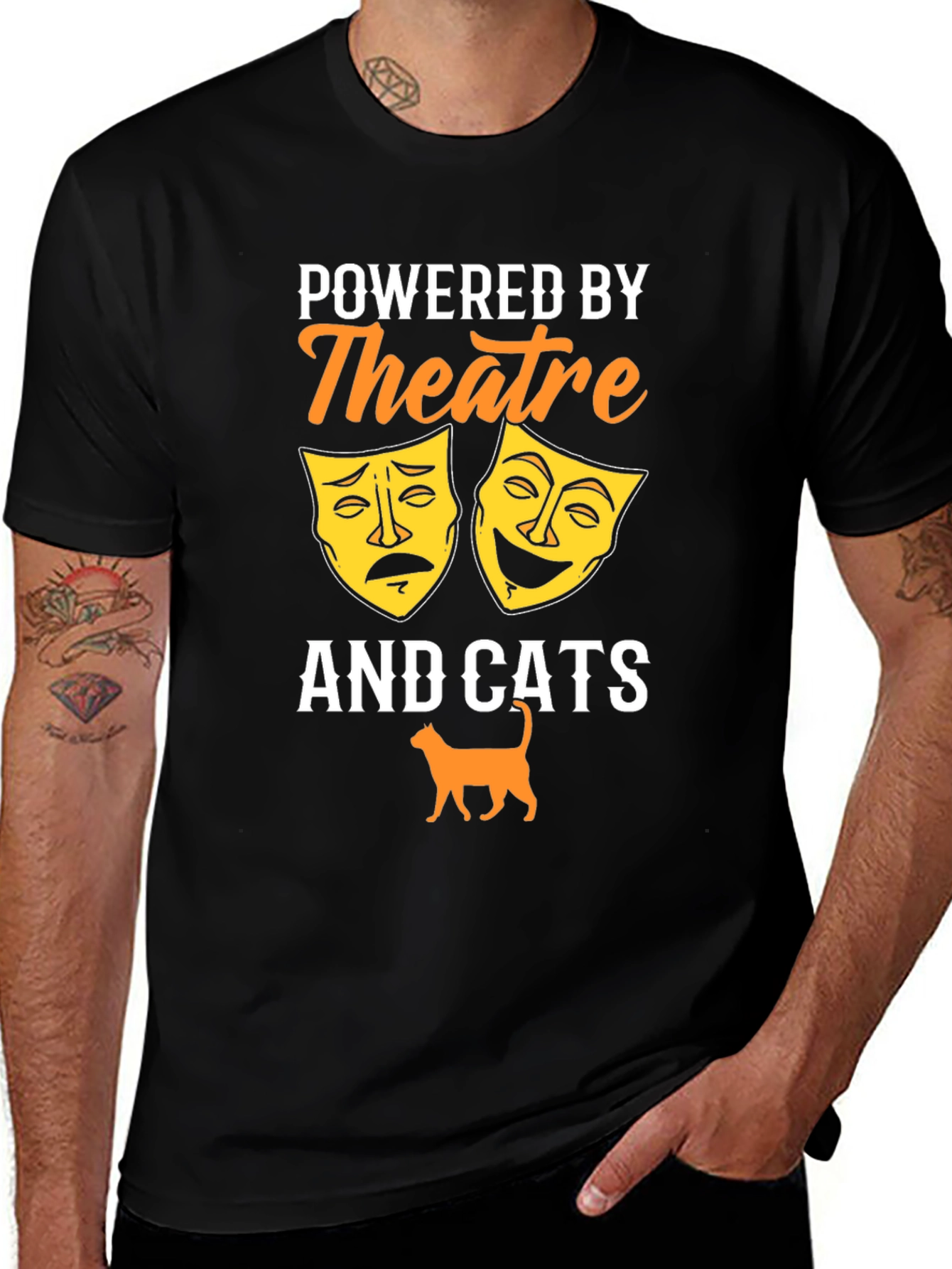 Theatre & Cats T-Shirt - Black Graphic Tee