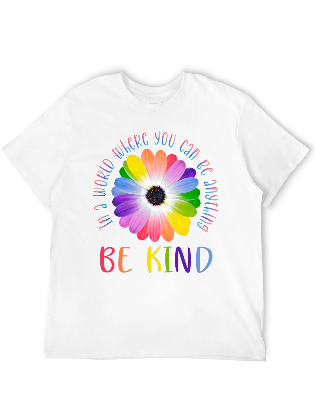 Be Kind Rainbow Flower Graphic Tee