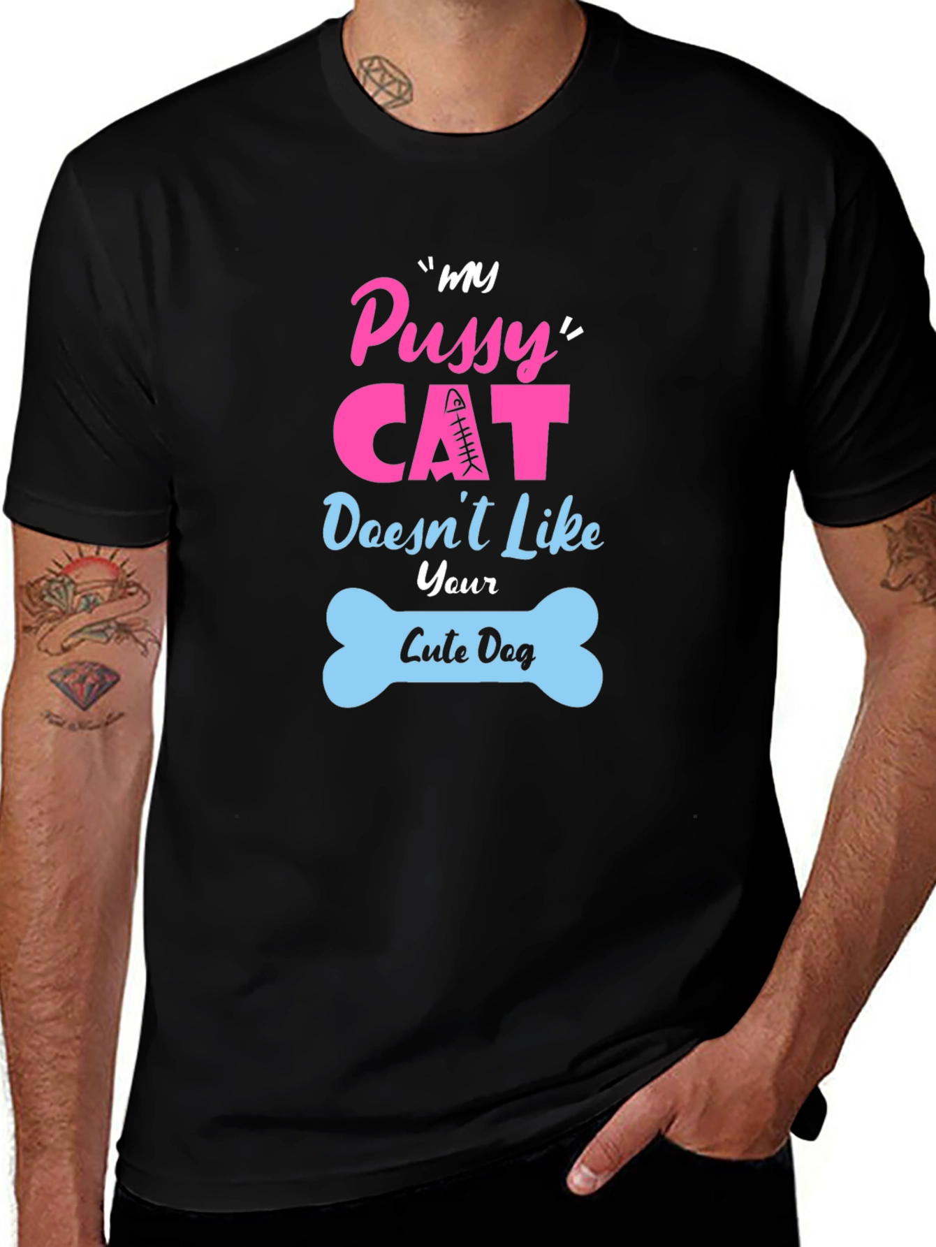 My Pussy Cat Doesnt Like Your Cute Dog T-Shirt