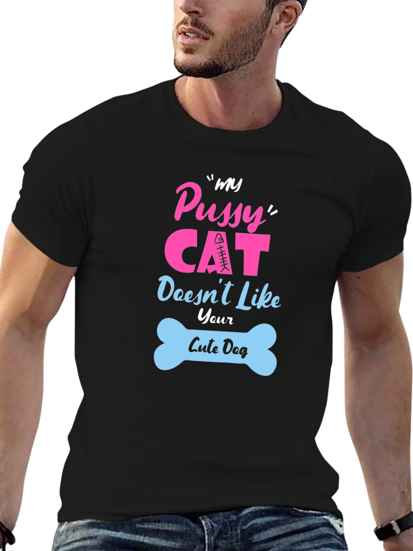 My Pussy Cat Doesnt Like Your Cute Dog T-Shirt