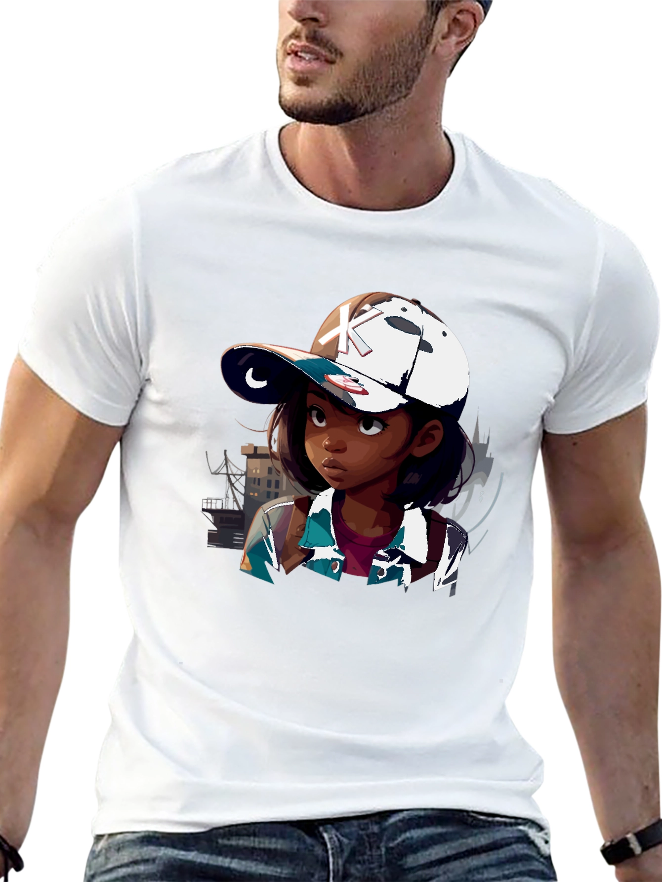 Anime Girl Graphic Tee - Black T-Shirt