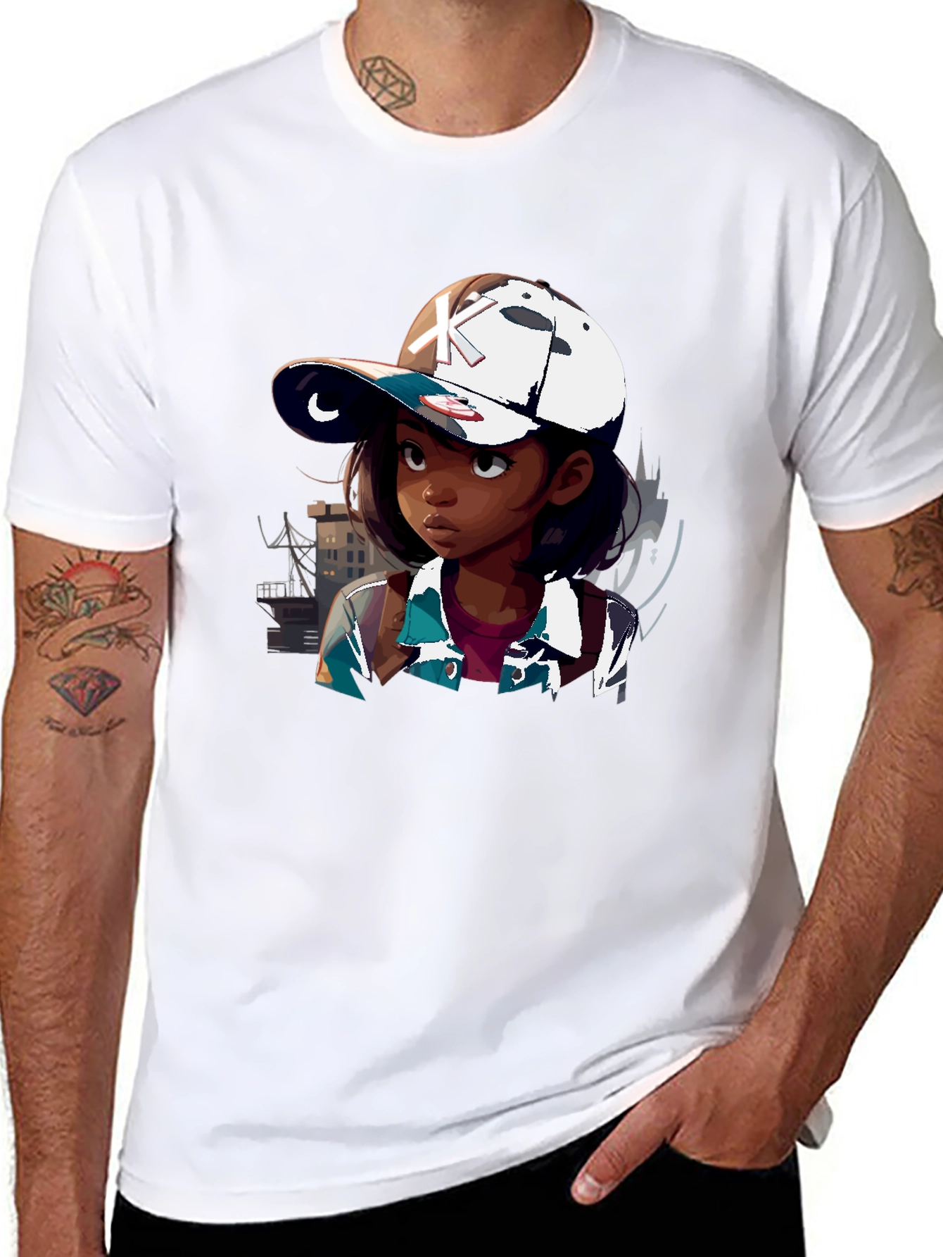 Anime Girl Graphic Tee - Black T-Shirt