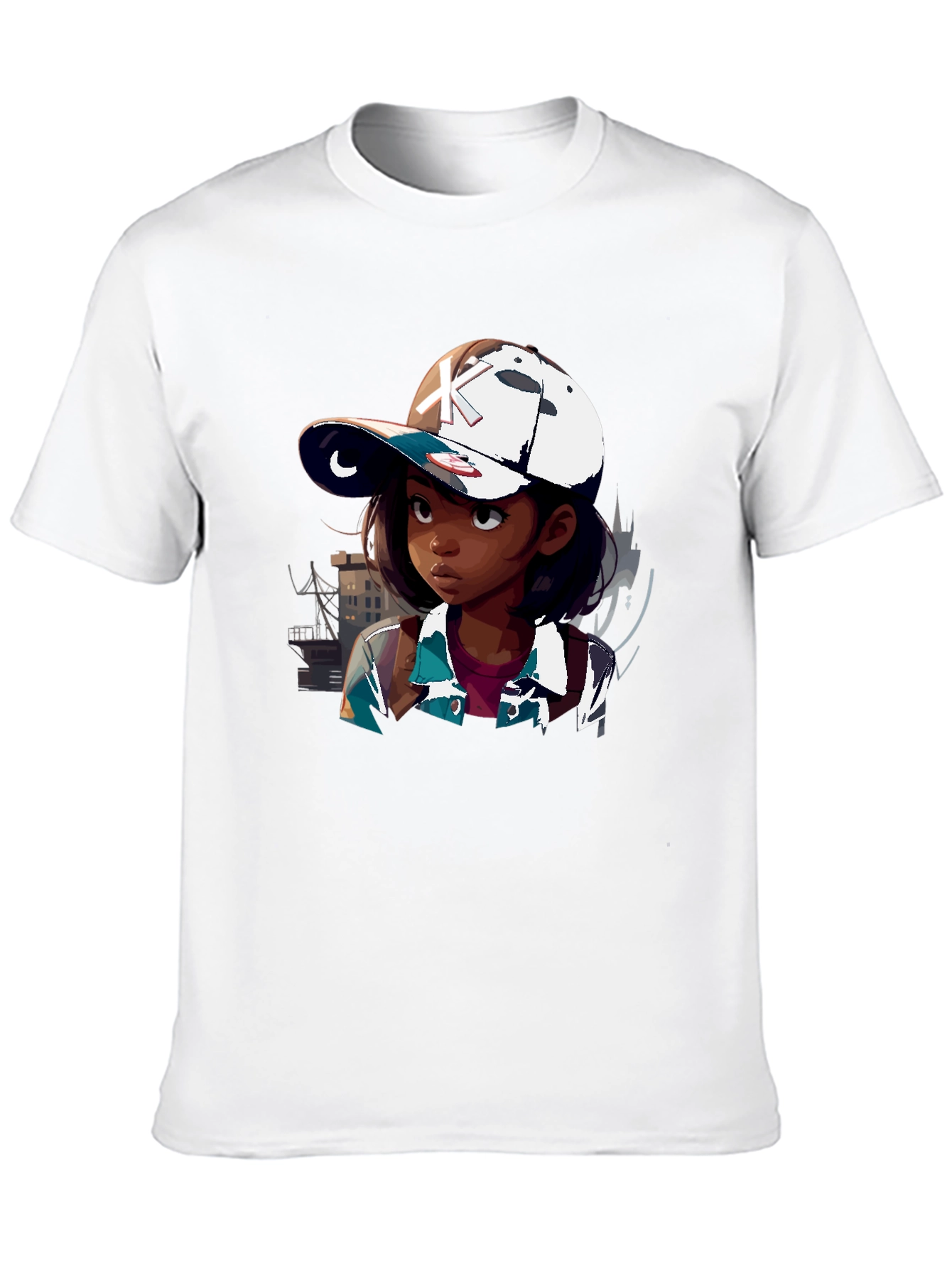 Anime Girl Graphic Tee - Black T-Shirt