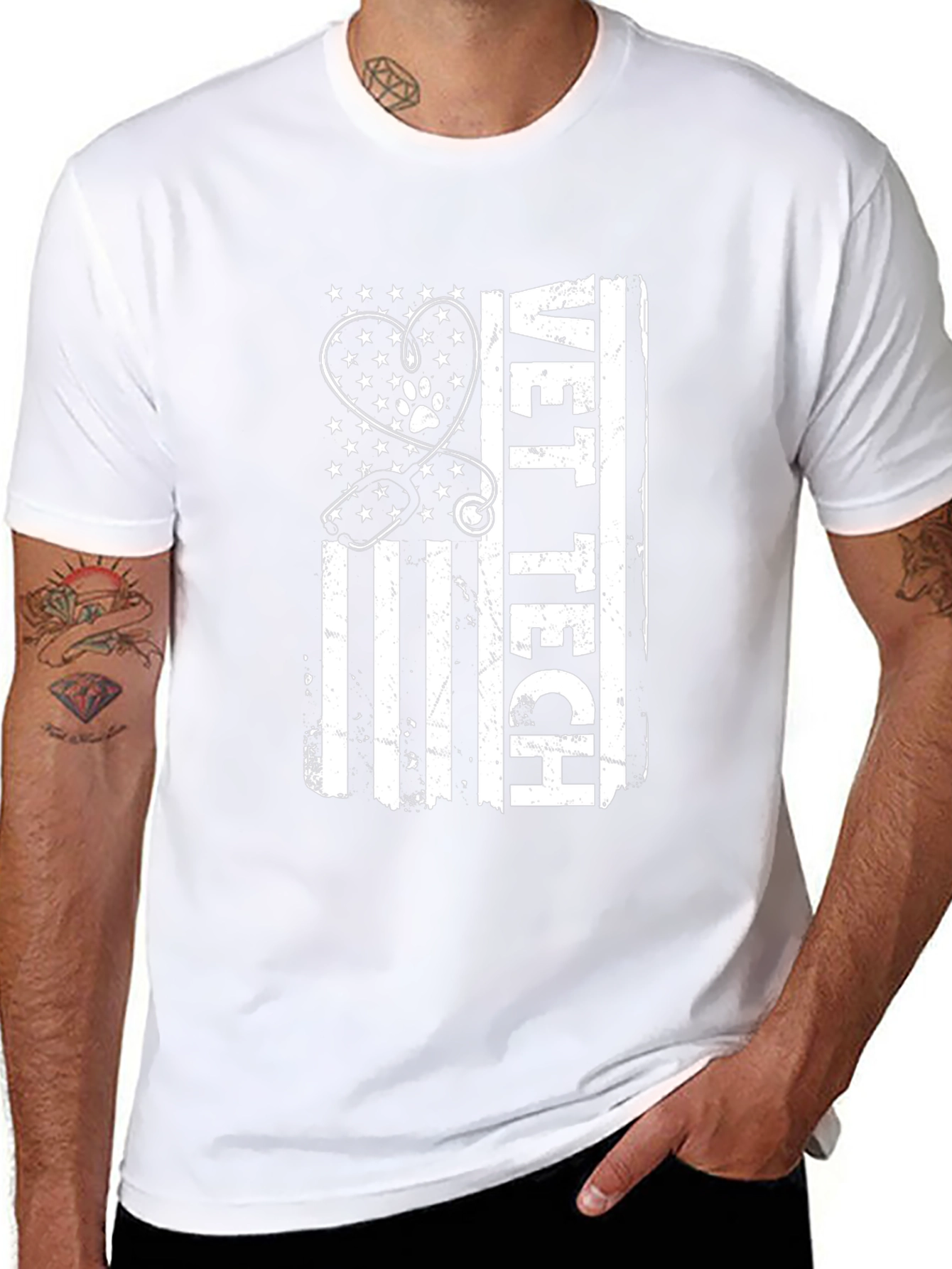 Vet Tech American Flag Graphic Tee