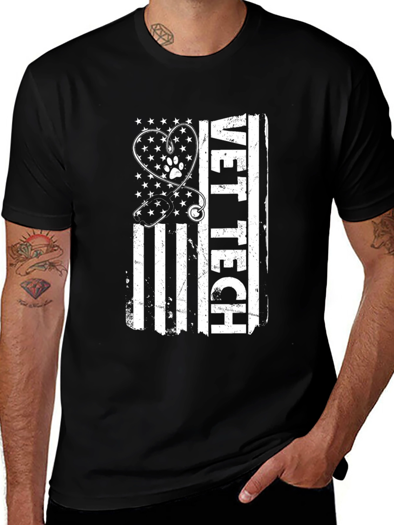 Vet Tech American Flag Graphic Tee