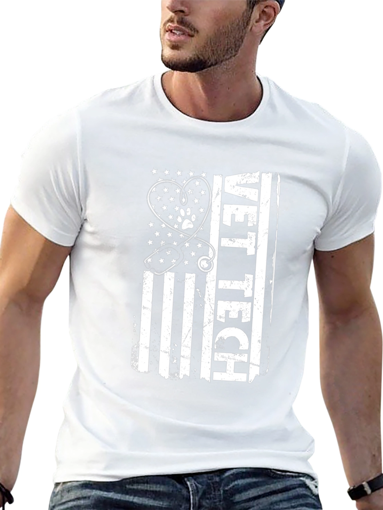 Vet Tech American Flag Graphic Tee
