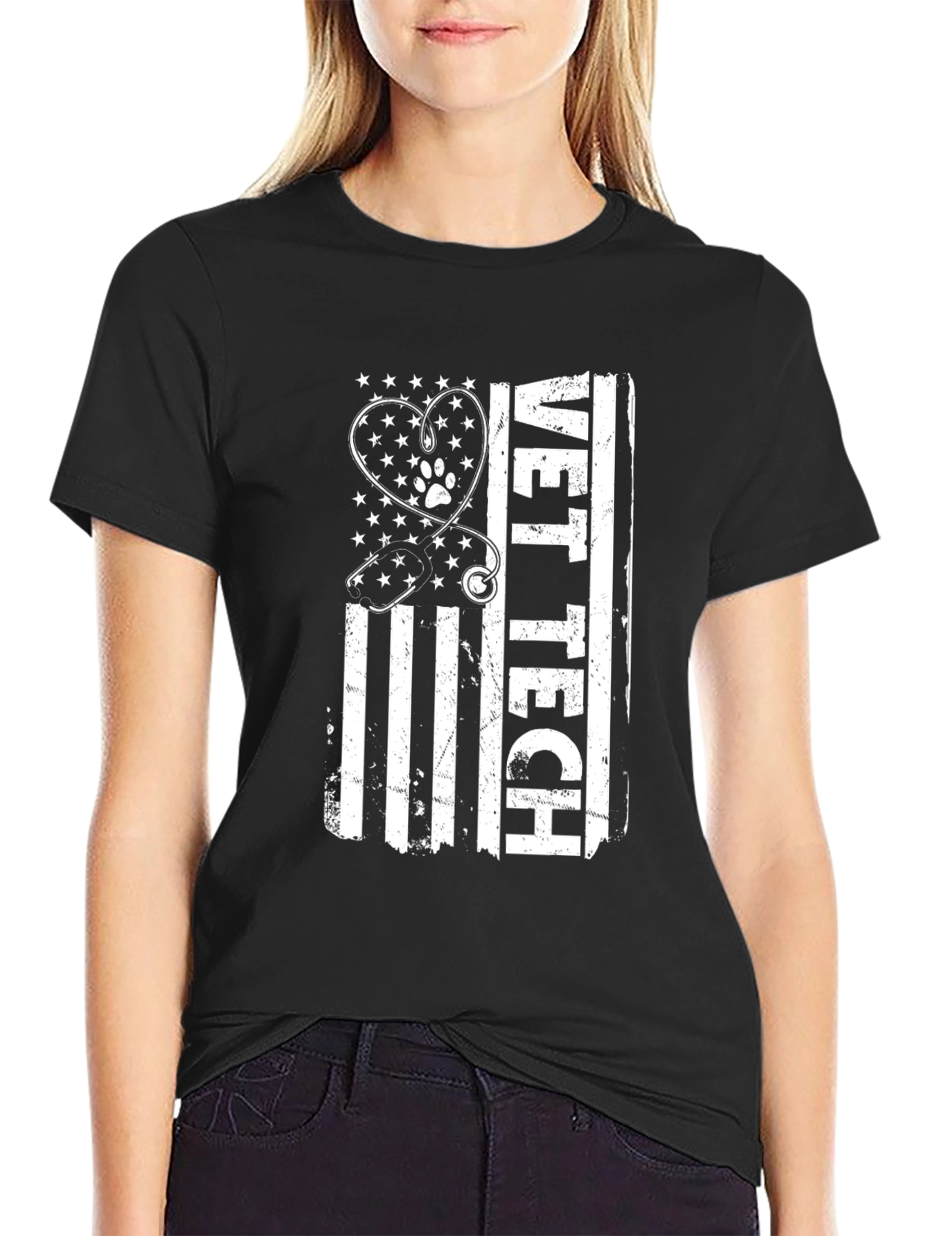 Vet Tech American Flag Graphic Tee