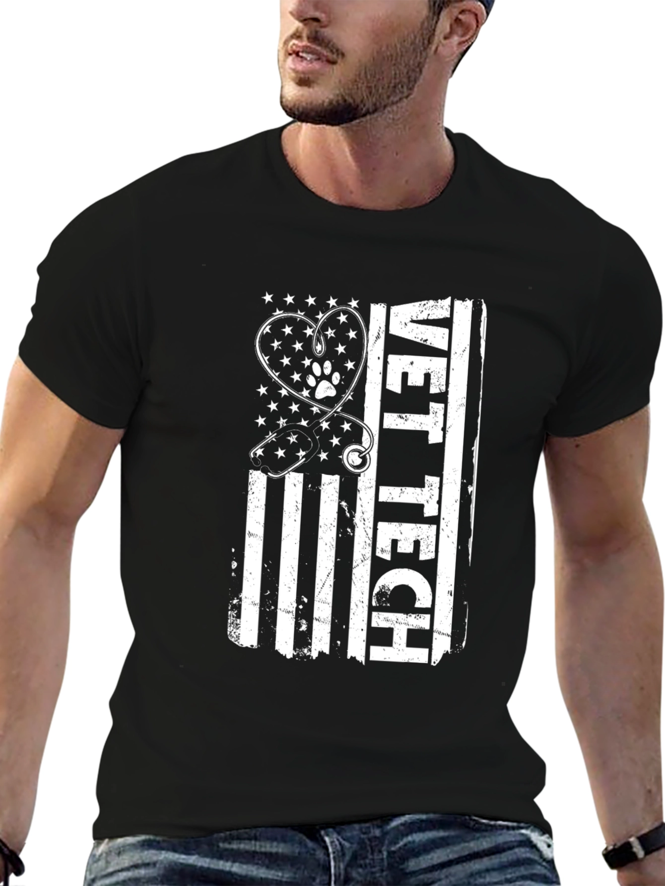 Vet Tech American Flag Graphic Tee
