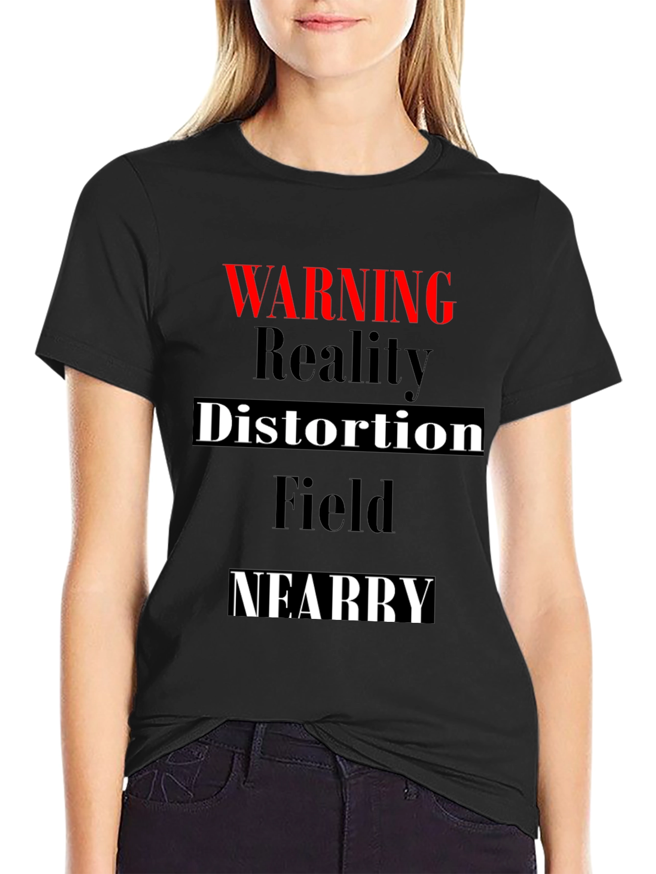 Warning Reality Distortion Field Mens T-Shirt