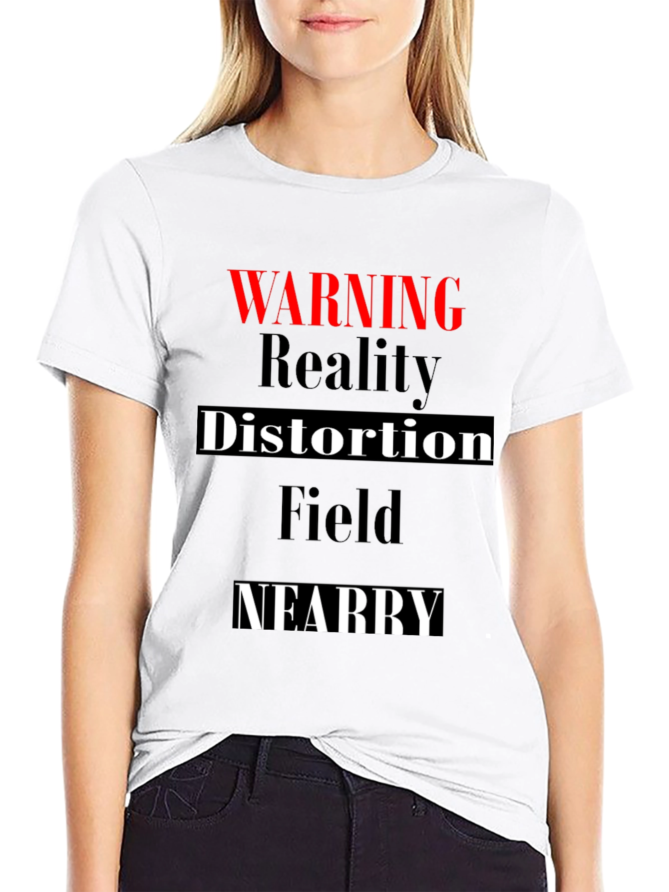 Warning Reality Distortion Field Mens T-Shirt
