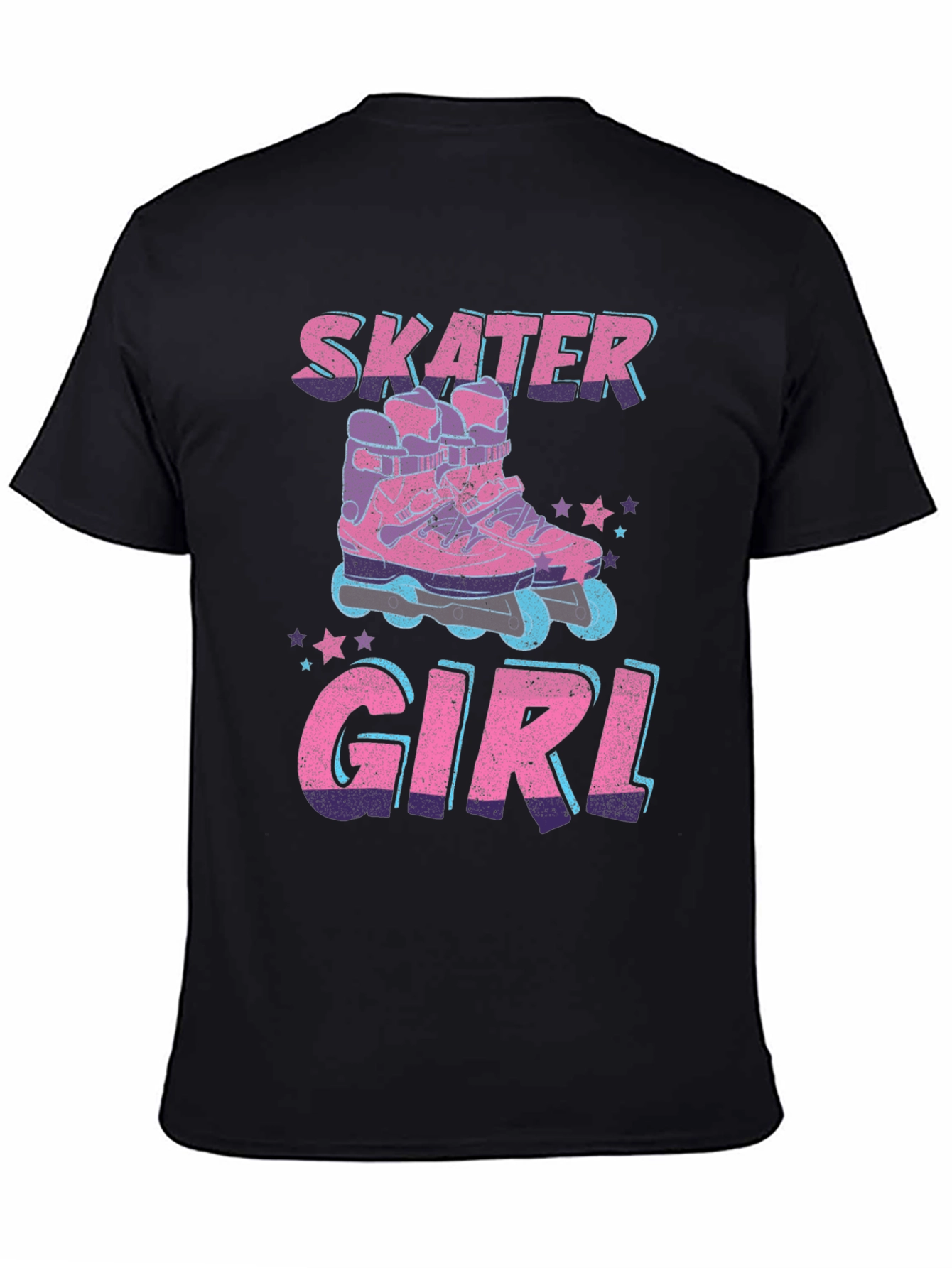 Skater Girl Graphic Tee - Retro Roller Skate Design