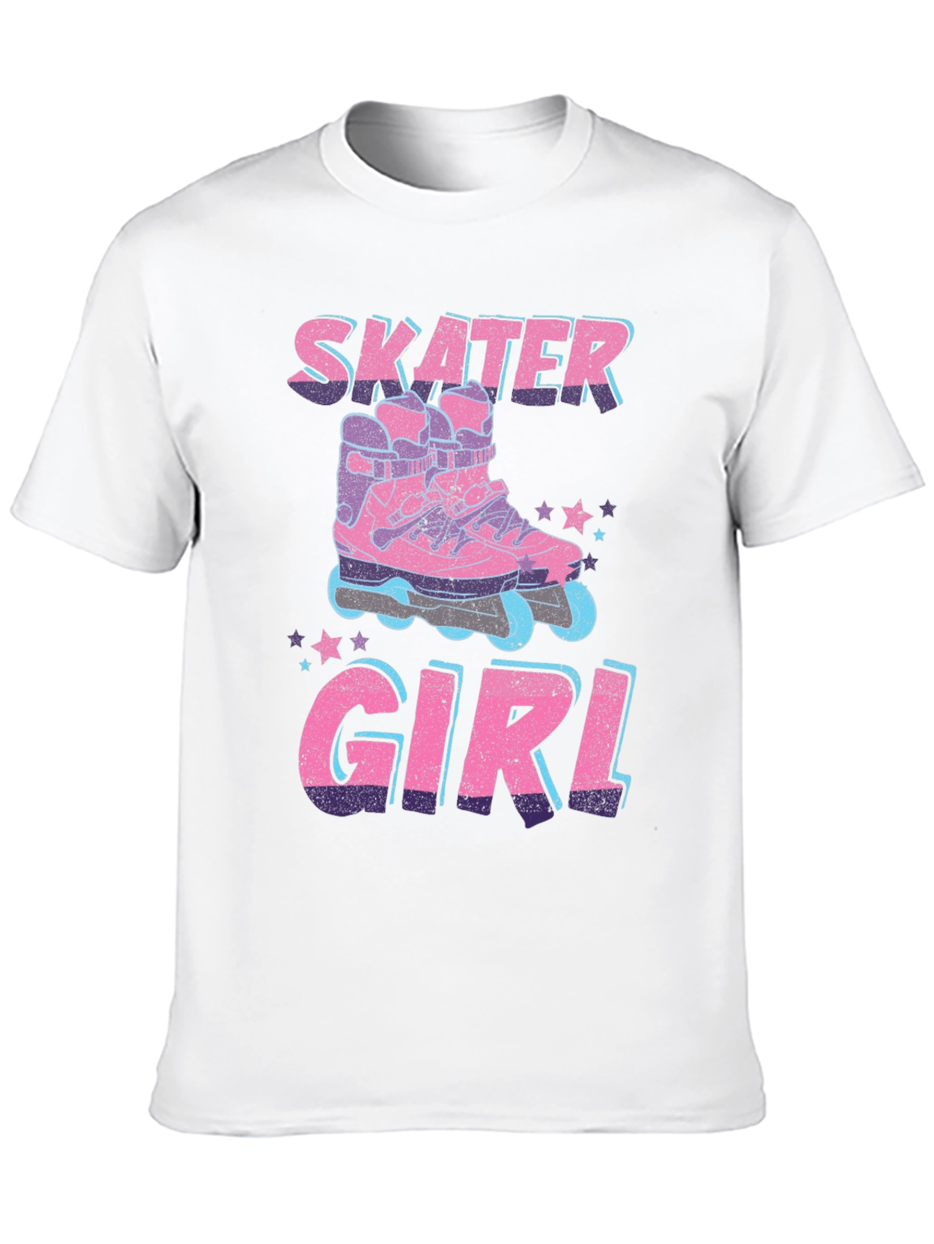 Skater Girl Graphic Tee - Retro Roller Skate Design