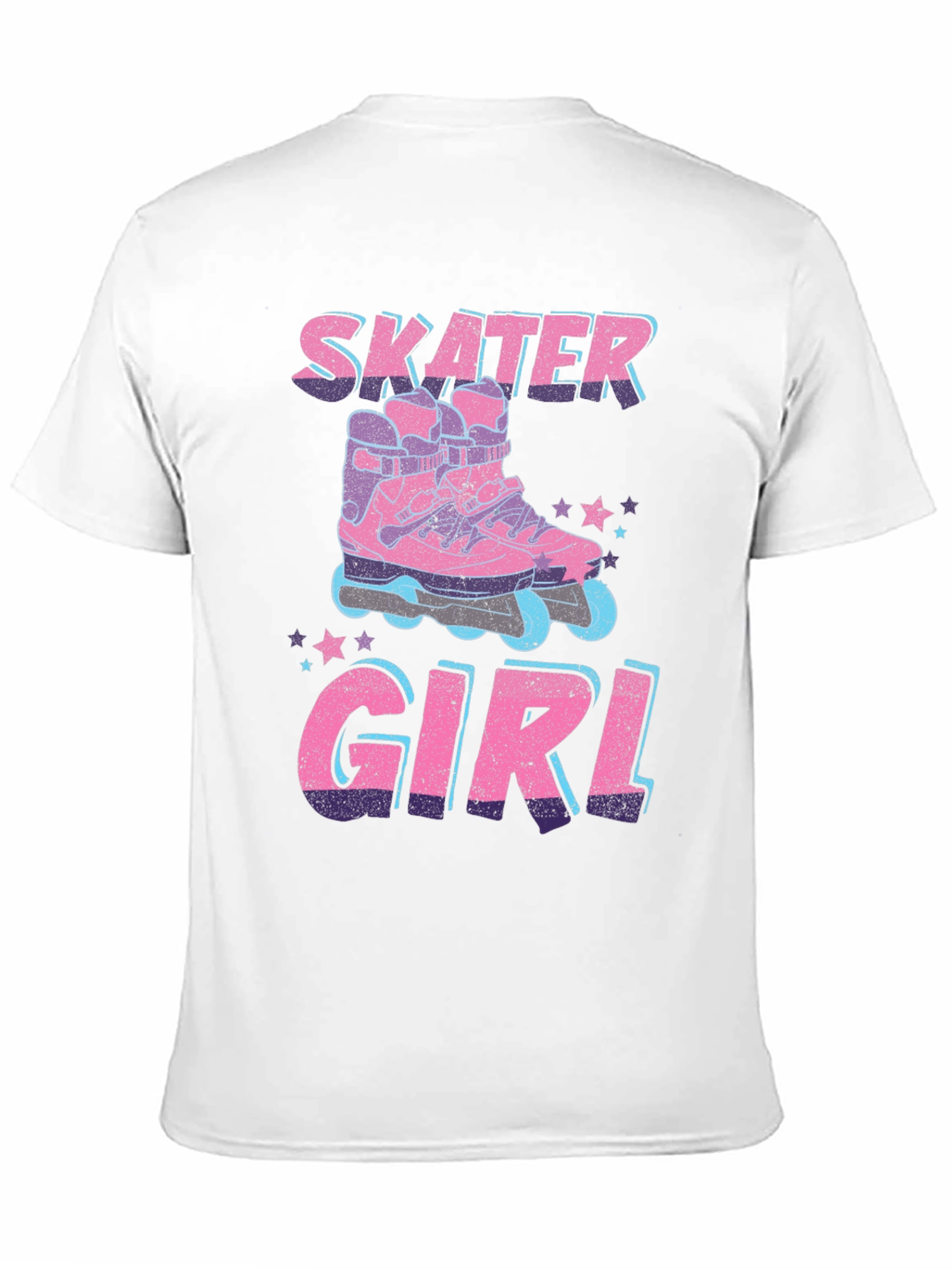 Skater Girl Graphic Tee - Retro Roller Skate Design