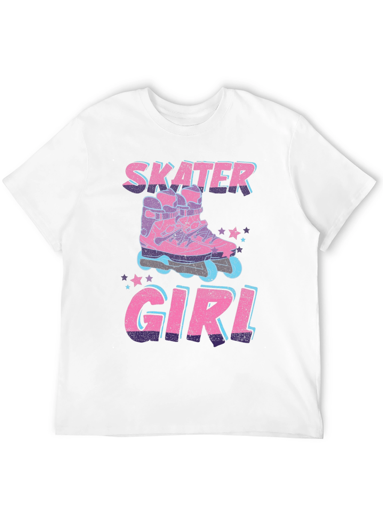 Skater Girl Graphic Tee - Retro Roller Skate Design
