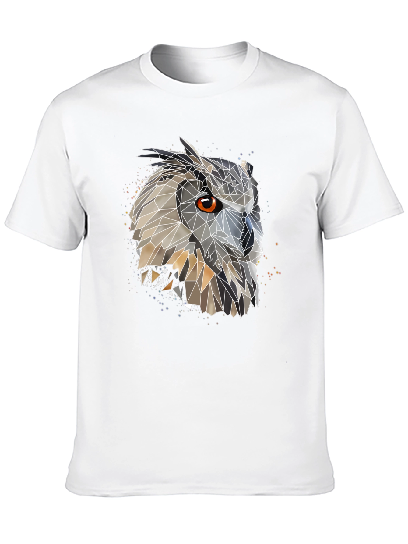 Geometric Owl Graphic Black T-Shirt