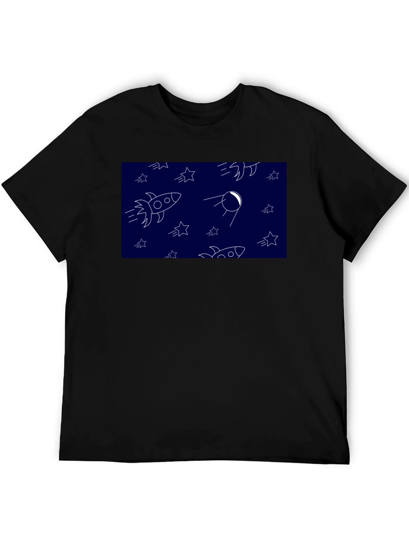 Space Pattern Black T-Shirt