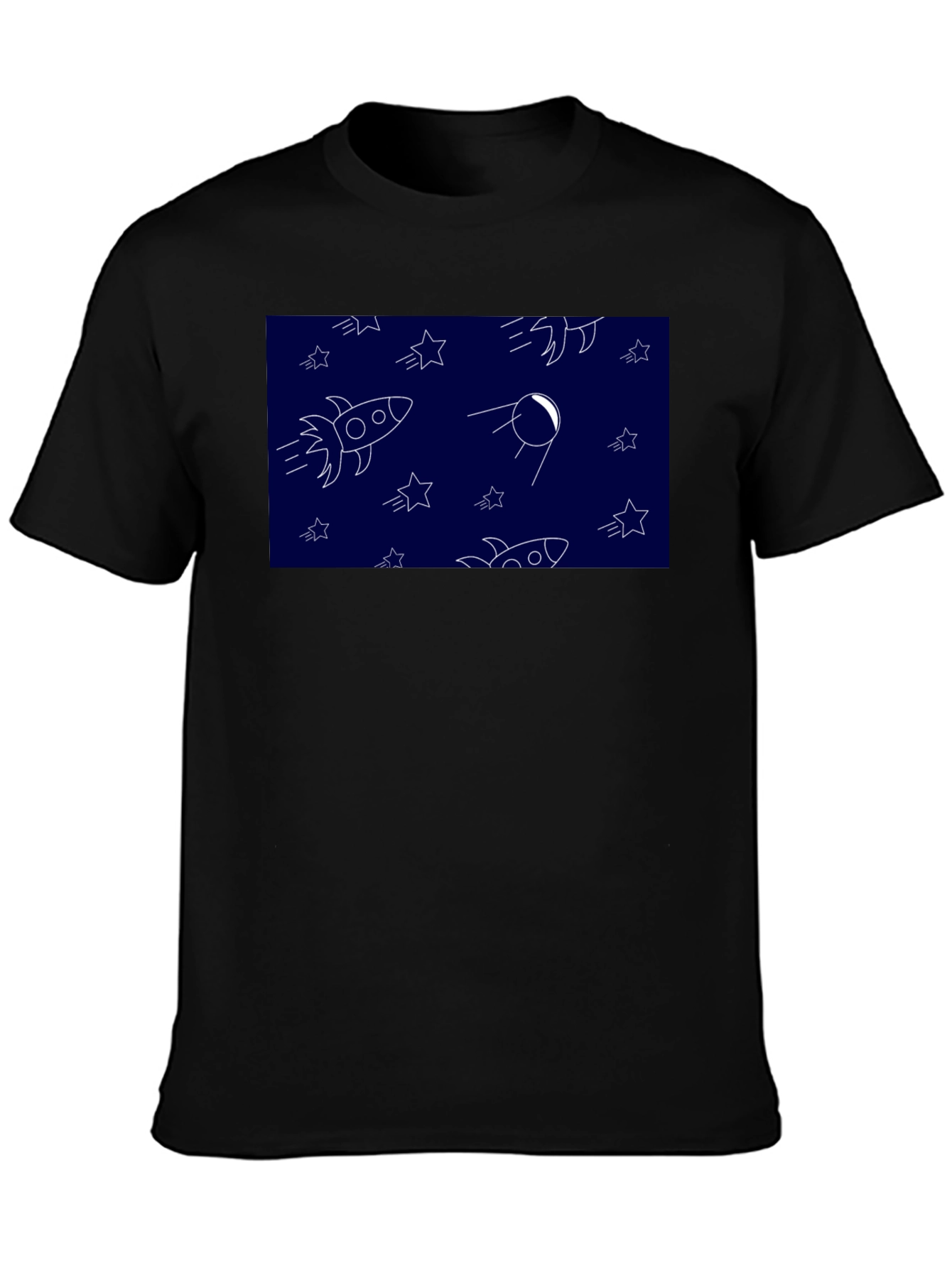 Space Pattern Black T-Shirt