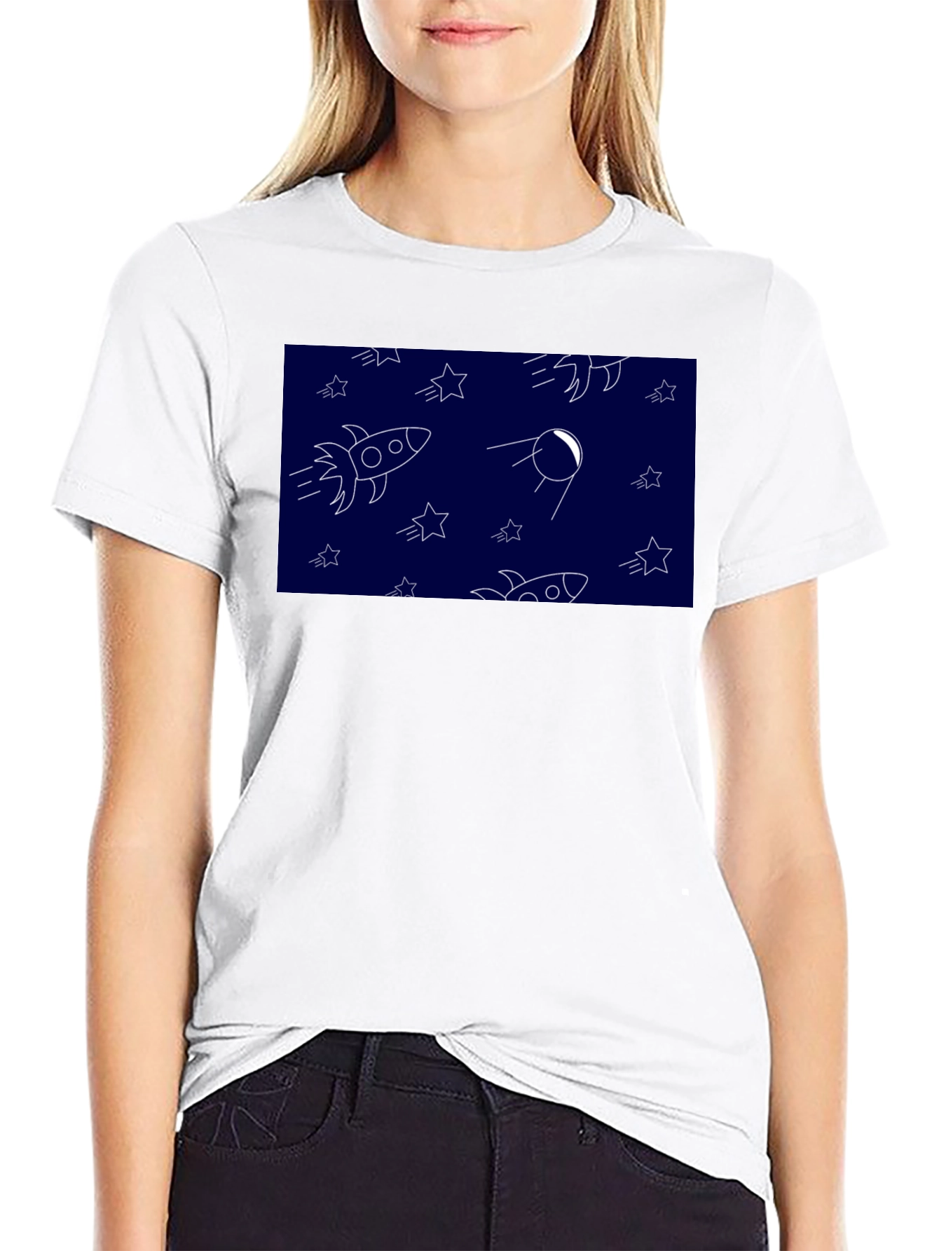 Space Pattern Black T-Shirt
