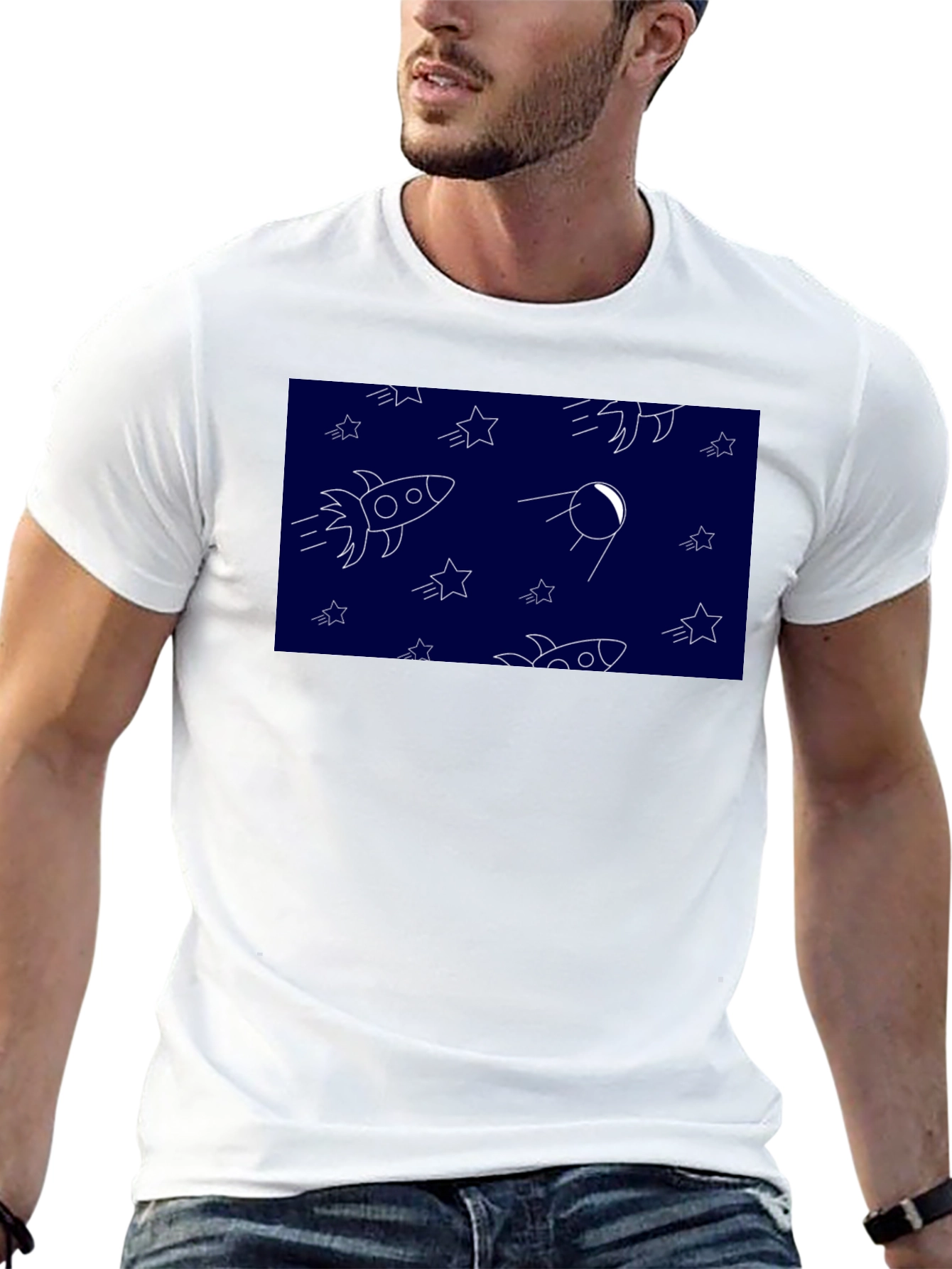 Space Pattern Black T-Shirt