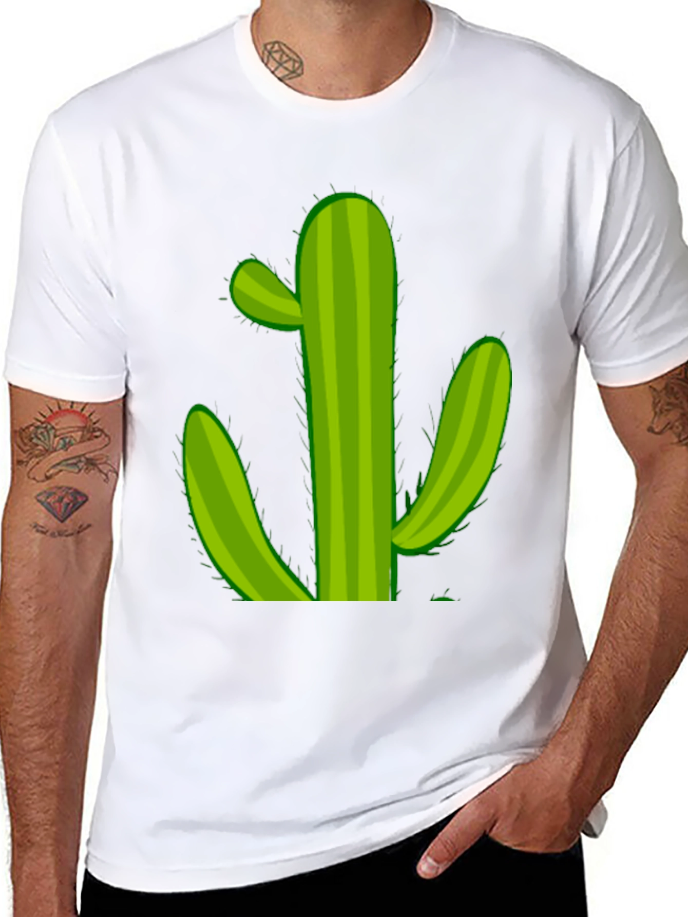 Cactus Graphic T-Shirt - Black Cotton Tee