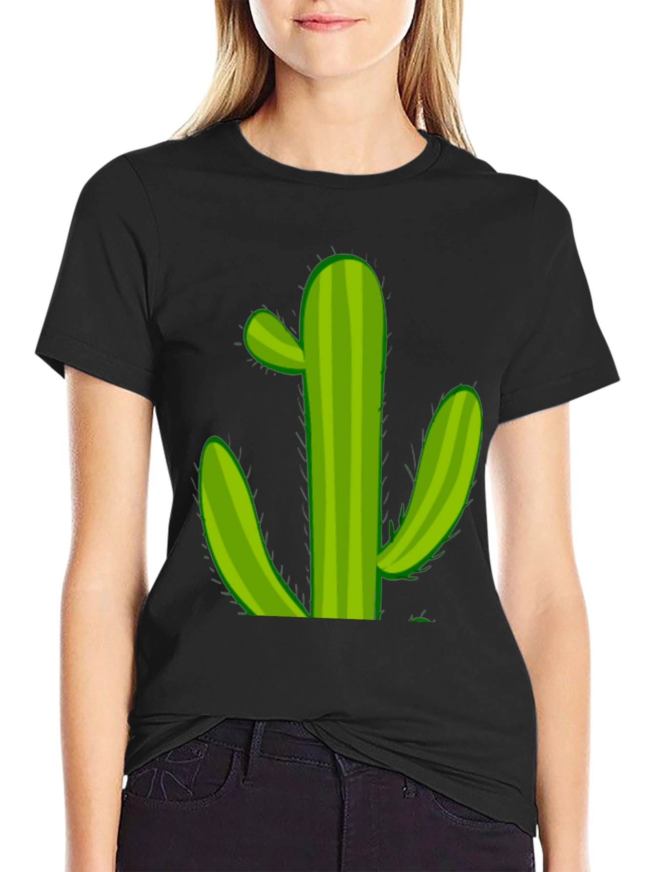 Cactus Graphic T-Shirt - Black Cotton Tee