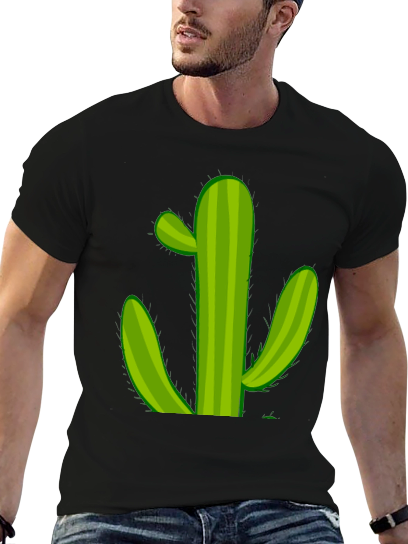 Cactus Graphic T-Shirt - Black Cotton Tee
