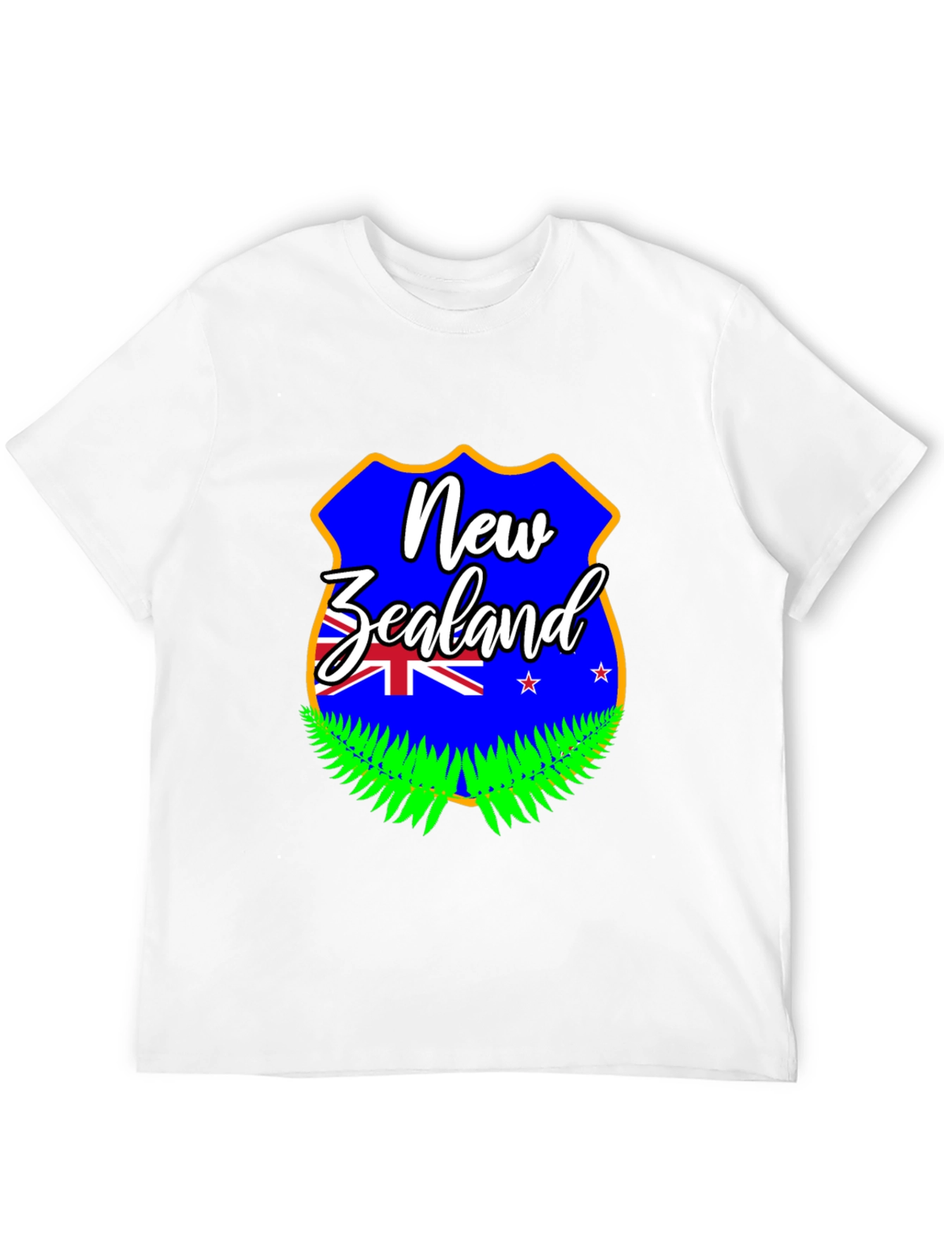 New Zealand Flag Graphic Print Black T-Shirt