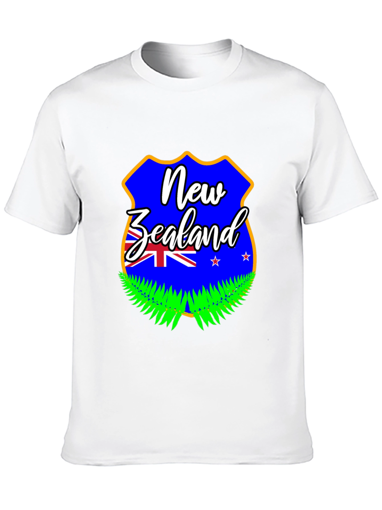 New Zealand Flag Graphic Print Black T-Shirt