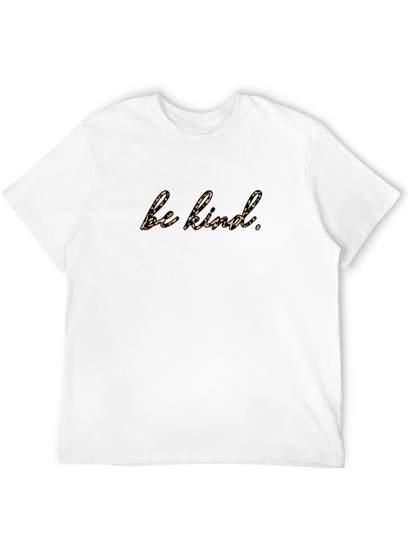 Be Kind Leopard Print Black T-Shirt