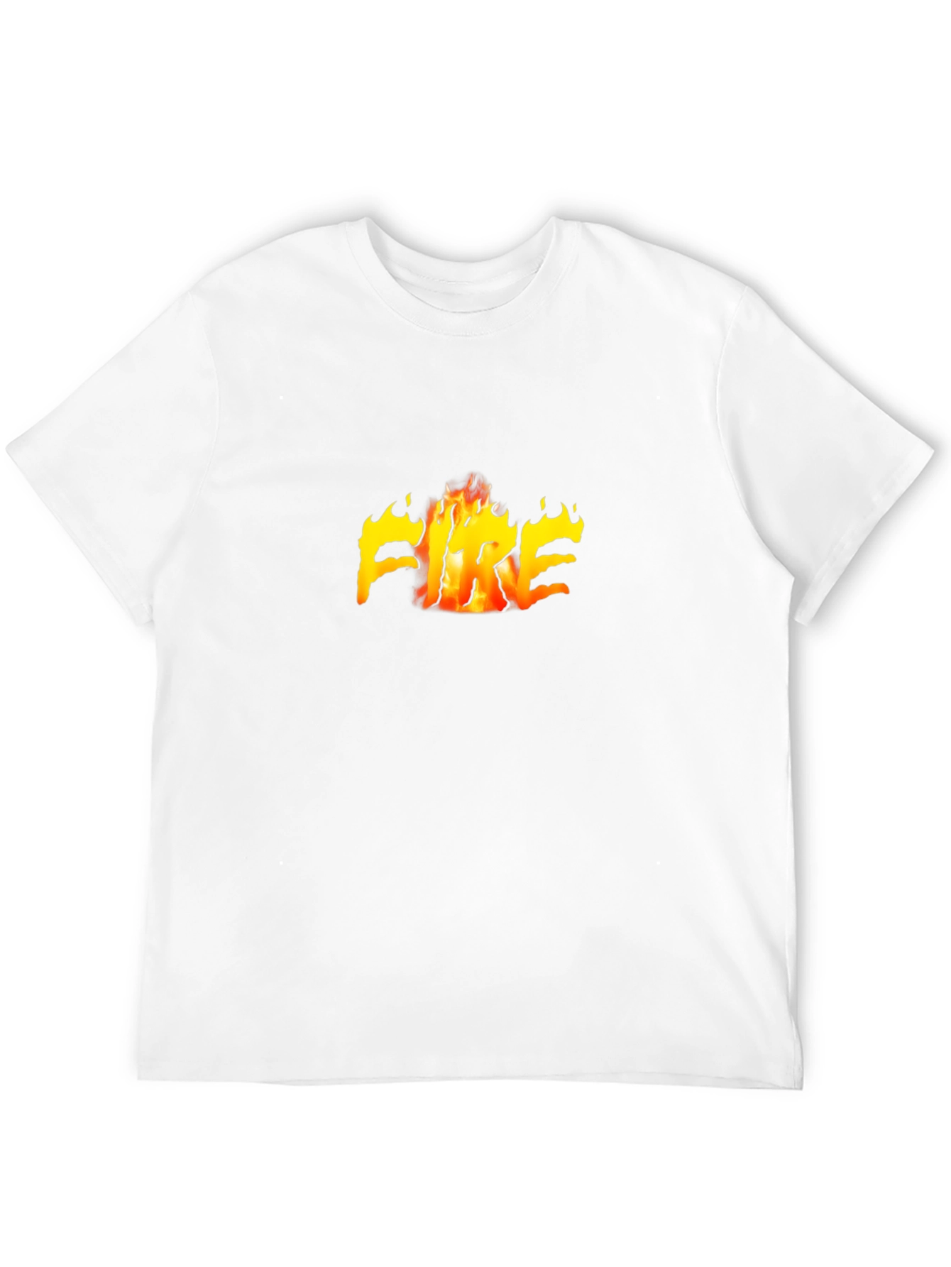 Black T-Shirt with Fiery FIRE Graphic