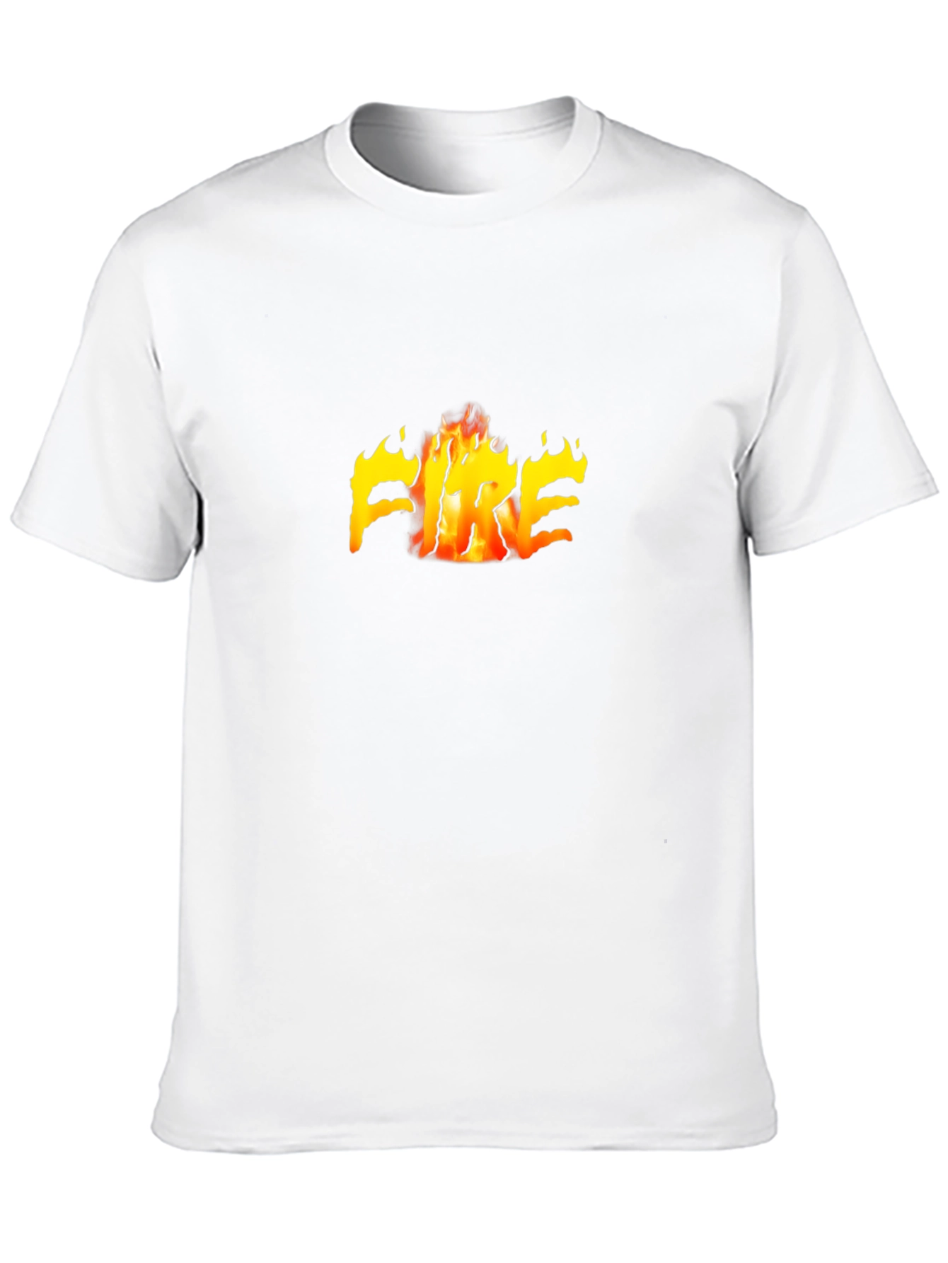 Black T-Shirt with Fiery FIRE Graphic