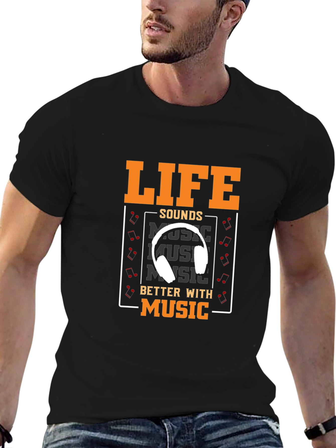 Life Sounds Better with Music Graphic Tee