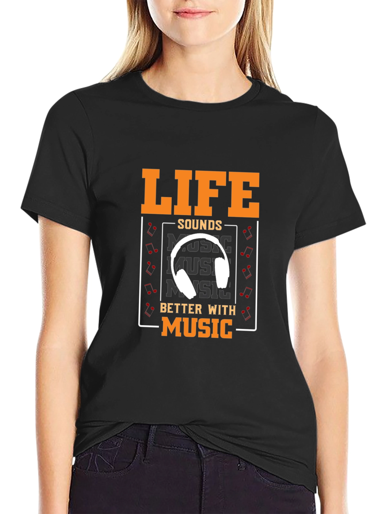 Life Sounds Better with Music Graphic Tee