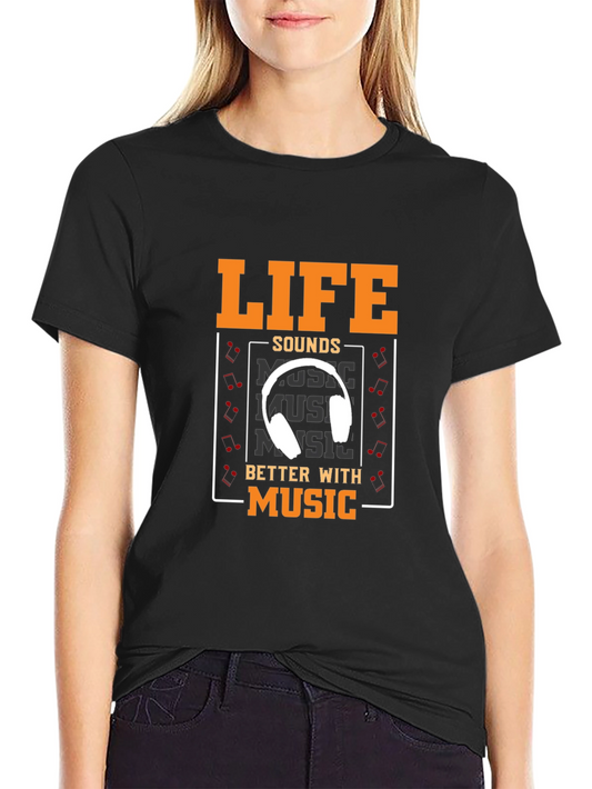 Life Sounds Better with Music Graphic Tee