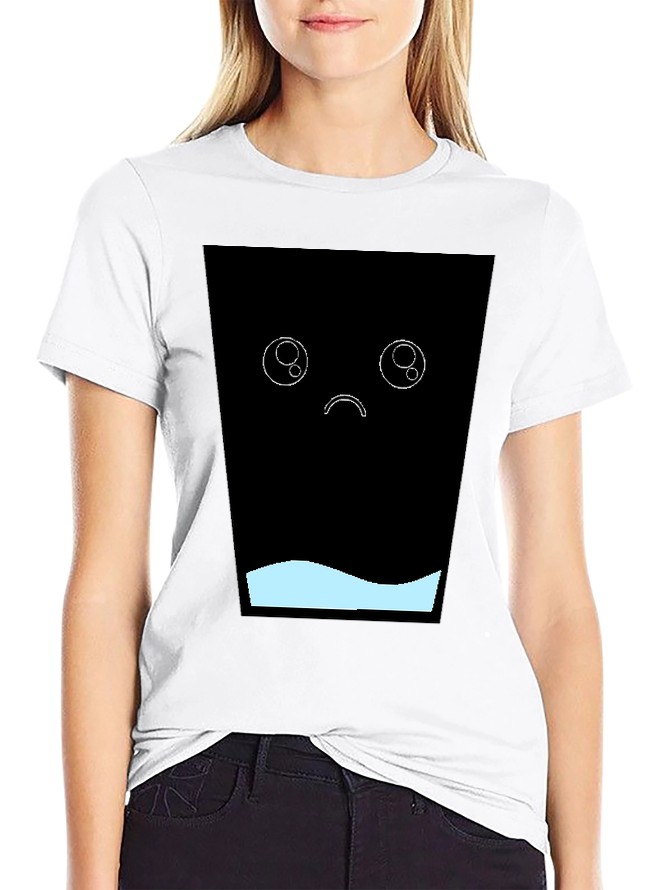 Sad Kawaii T-Shirt - Black Graphic Tee
