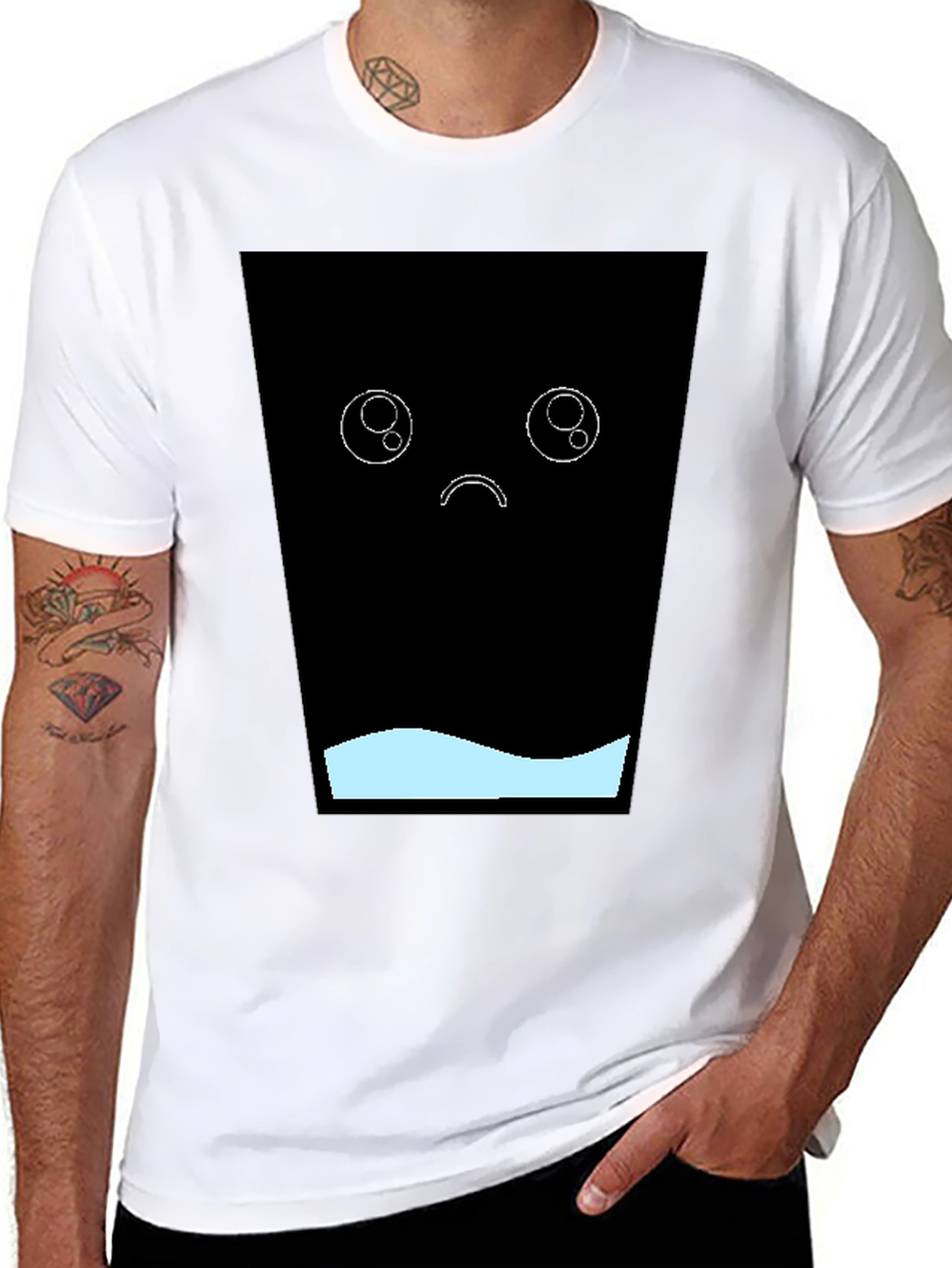 Sad Kawaii T-Shirt - Black Graphic Tee