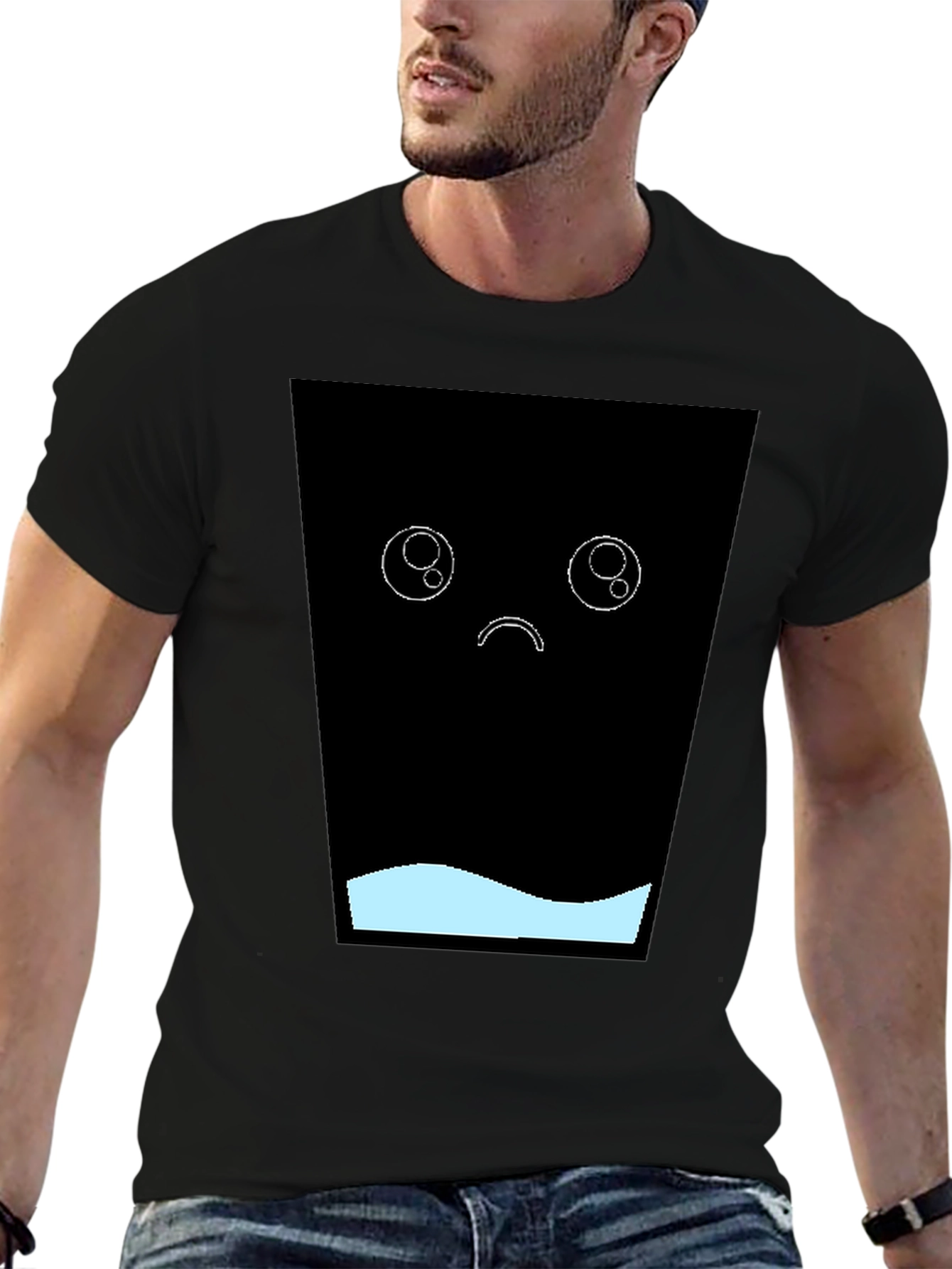 Sad Kawaii T-Shirt - Black Graphic Tee