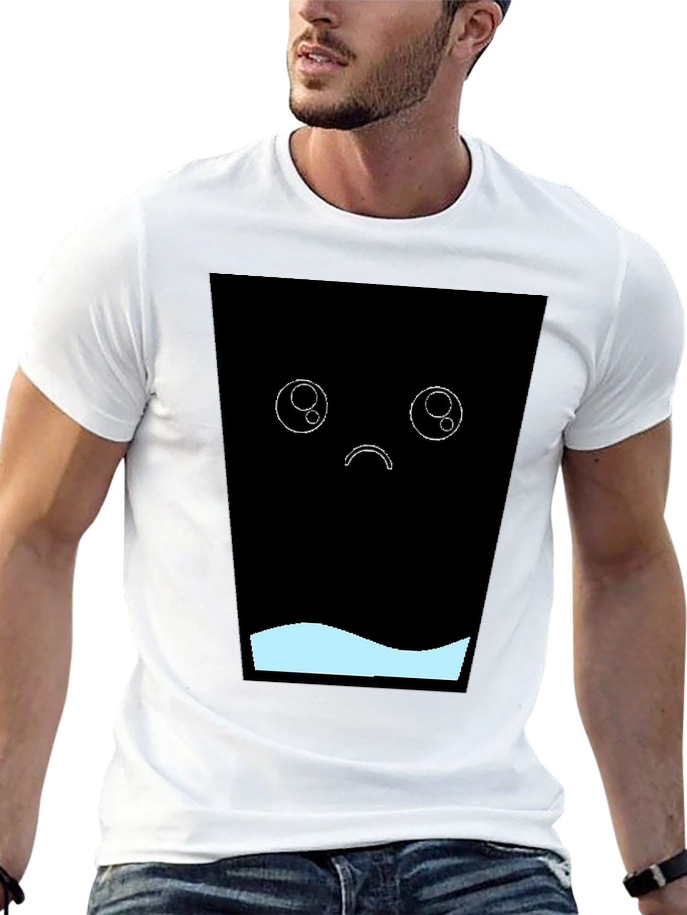 Sad Kawaii T-Shirt - Black Graphic Tee
